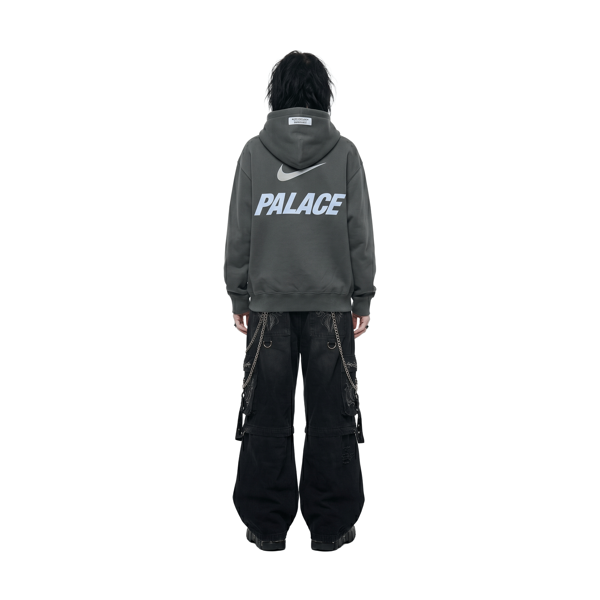 Palace x Nike Front Swoosh Hoodie Charcoal (SS26)