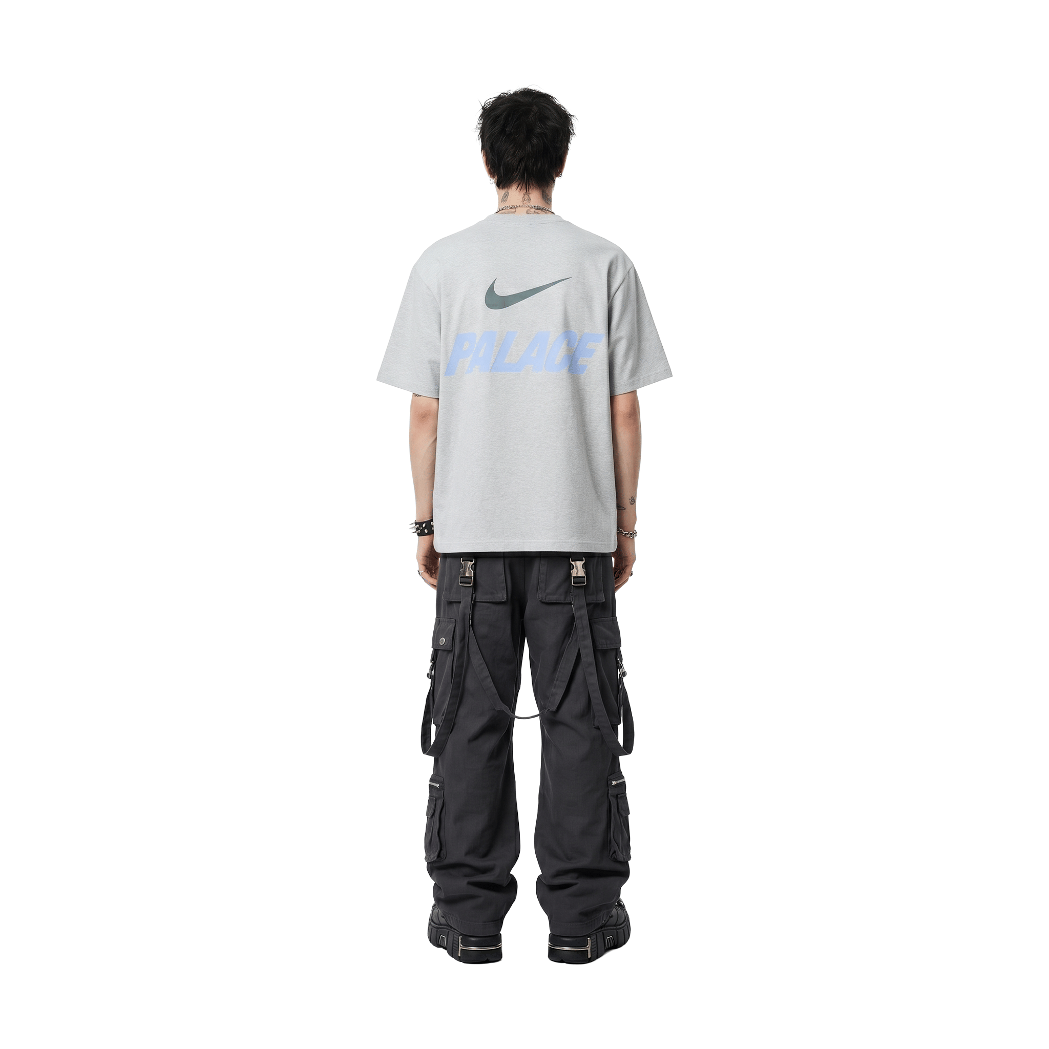 Palace x Nike Front Swoosh Tee Grey Marl (SS26)