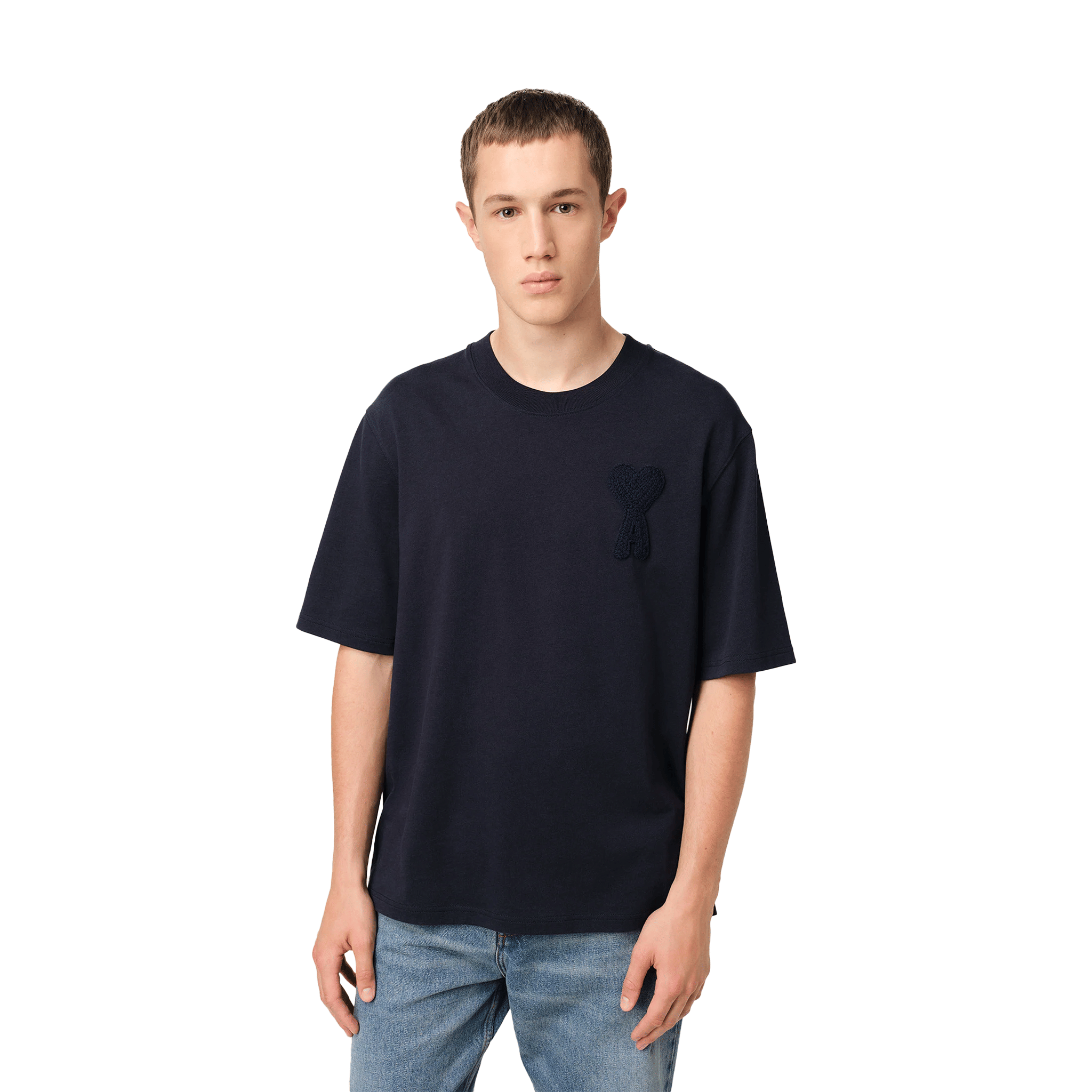 AMI PARIS Ami de Coeur Cotton Patch Tee Navy (SS25)