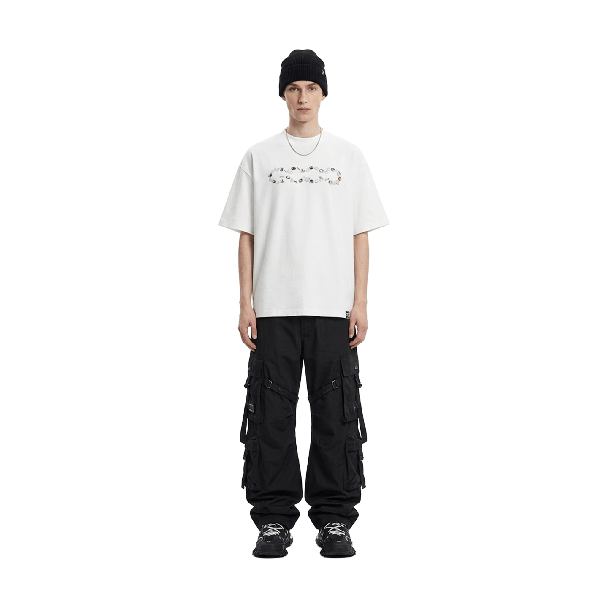 GOODBRAND Gemstone Embellished Logo Tee White (SS26)