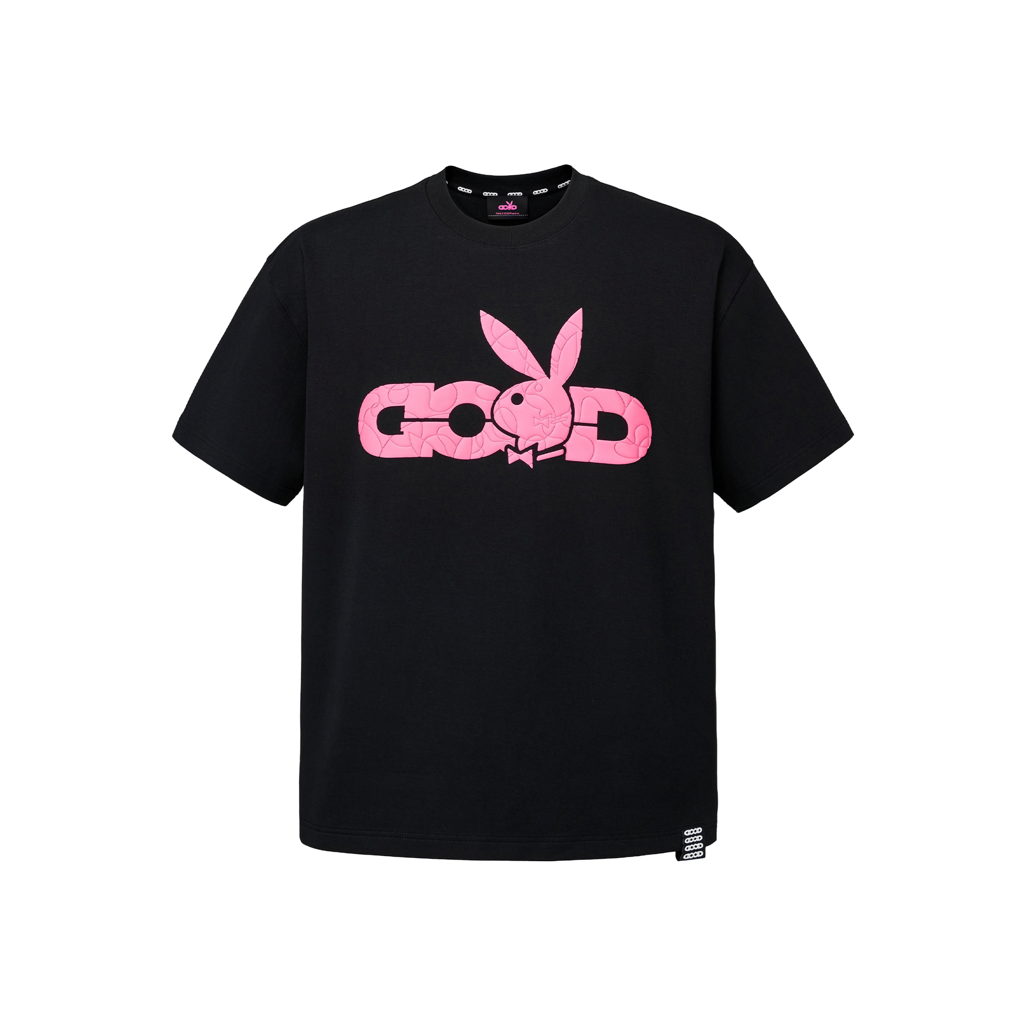 GOODBRAND x PLAYBOY 3D Puff Logo Tee Black/Pink (SS26)