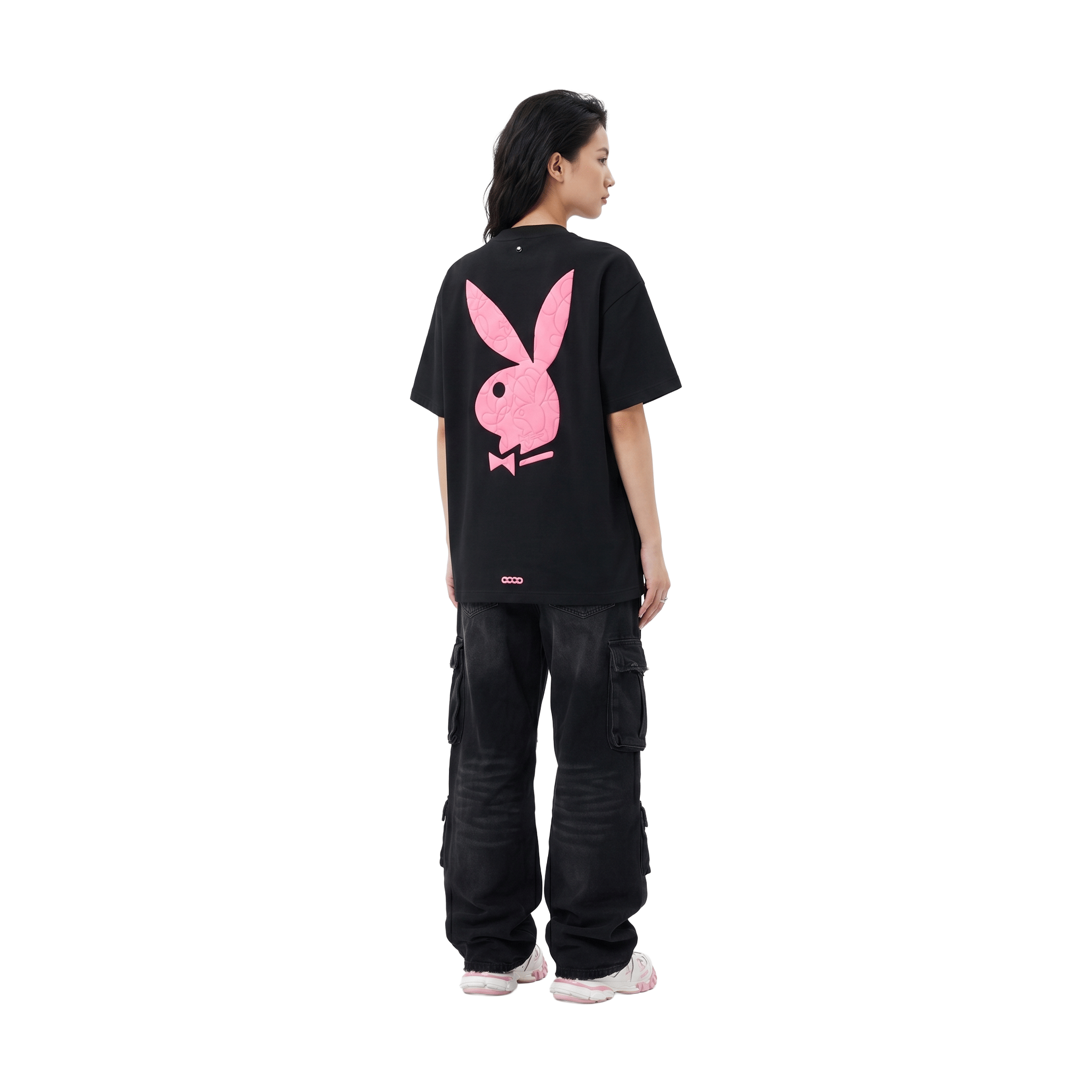 GOODBRAND x PLAYBOY 3D Puff Logo Tee Black/Pink (SS26)