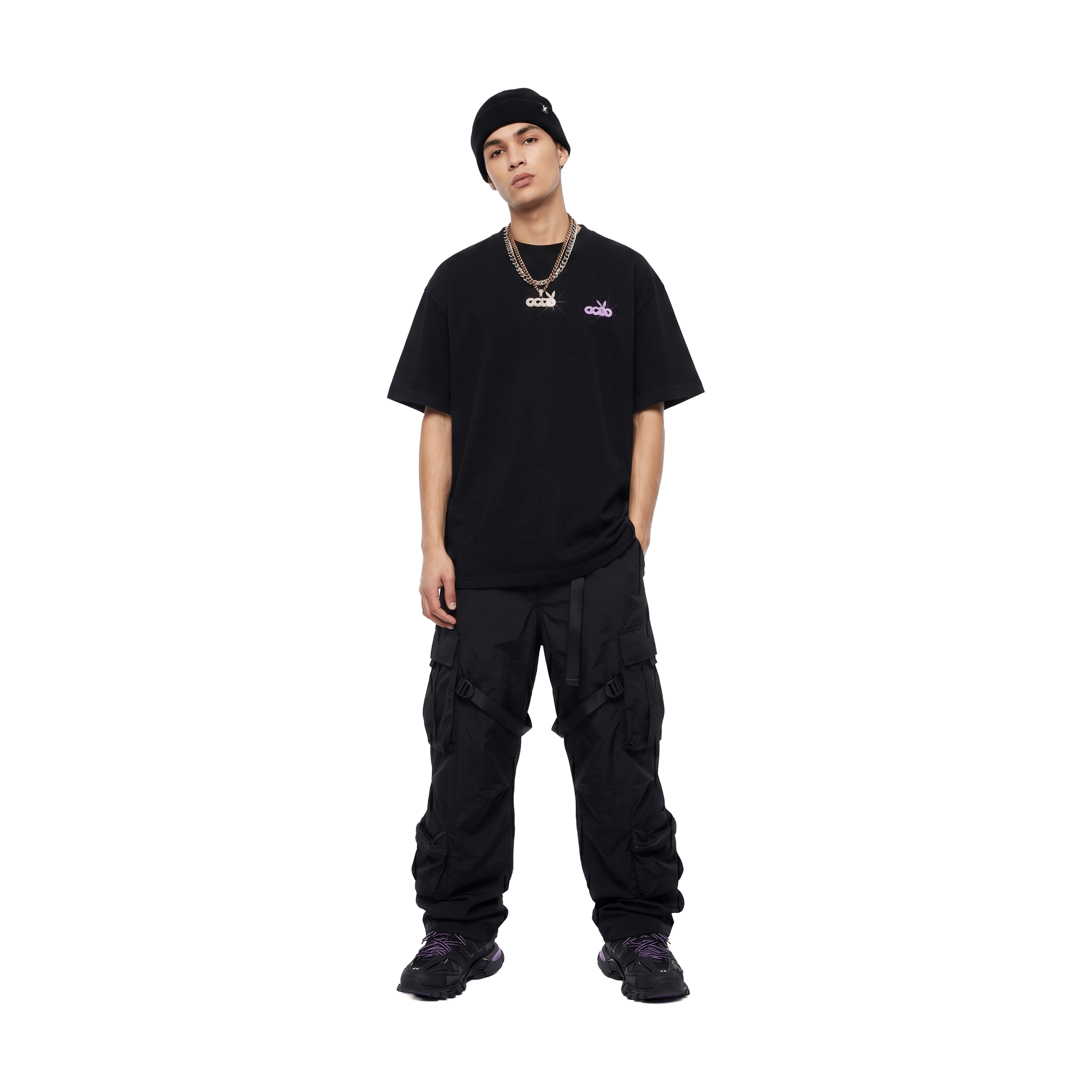 GOODBRAND x PLAYBOY Pin-up & Glitter Logo Tee Black (SS26)