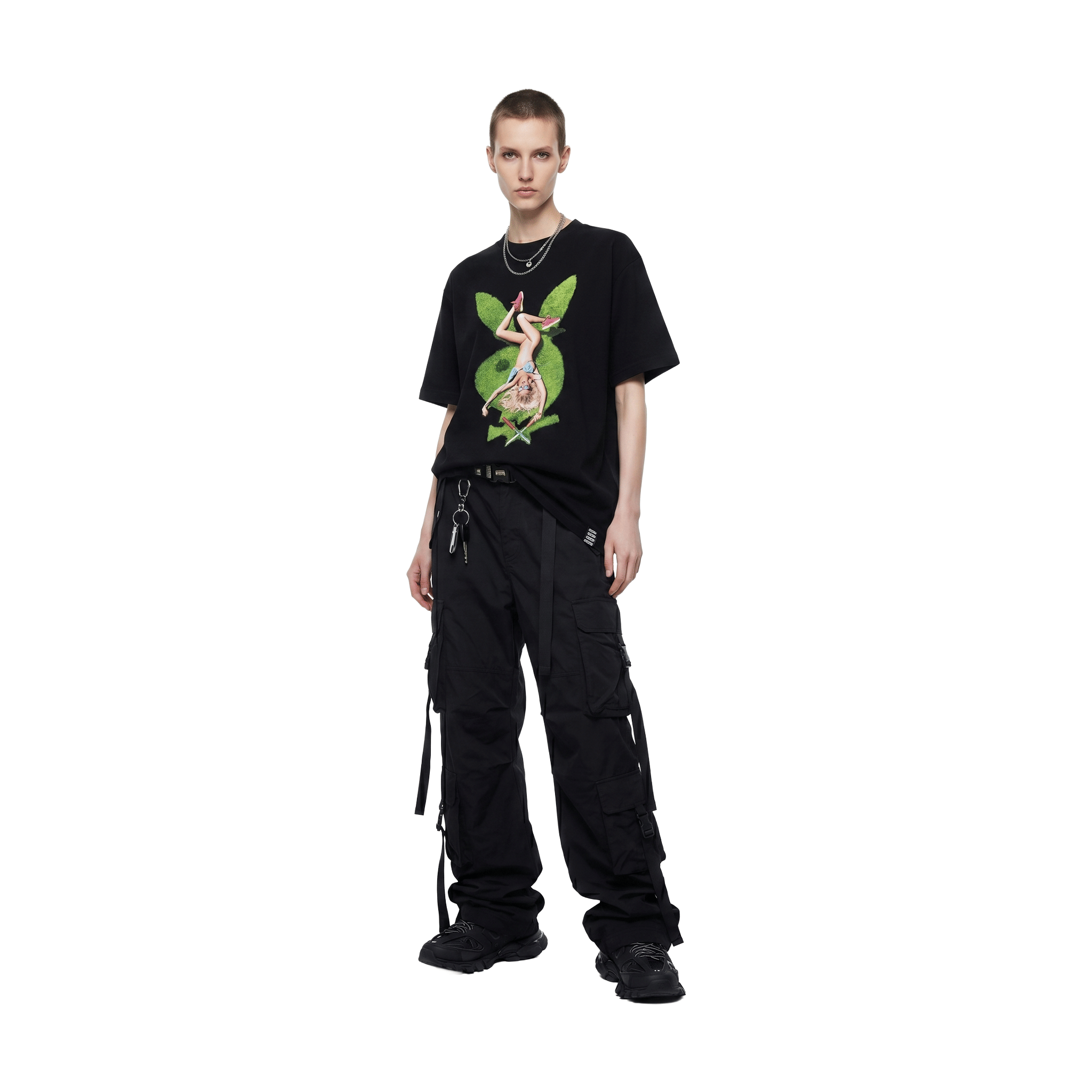 GOODBRAND x PLAYBOY Lawn Leisure Girl Logo Tee Black (SS26)