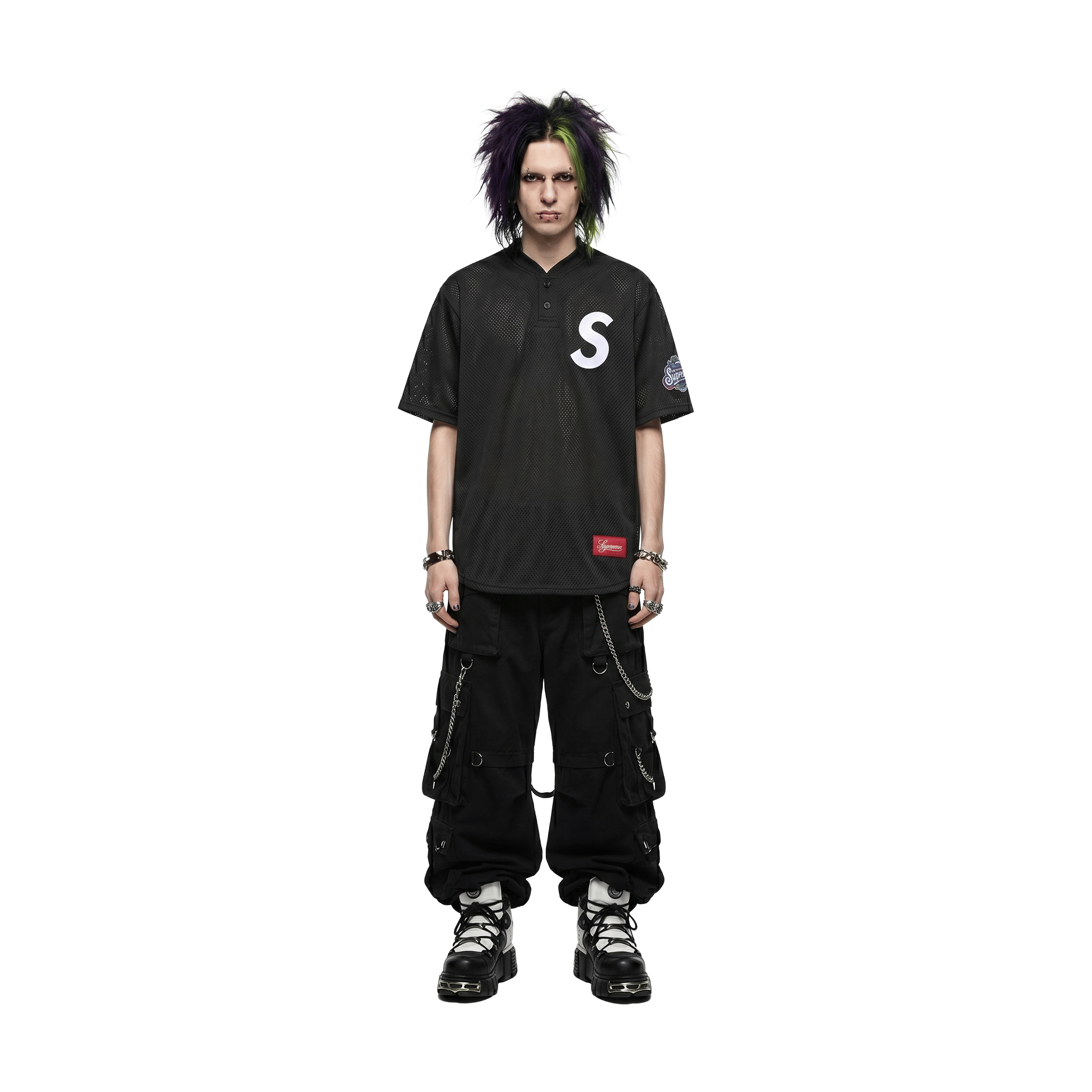 Supreme S Logo Baseball Henley Jersey Black (SS25)