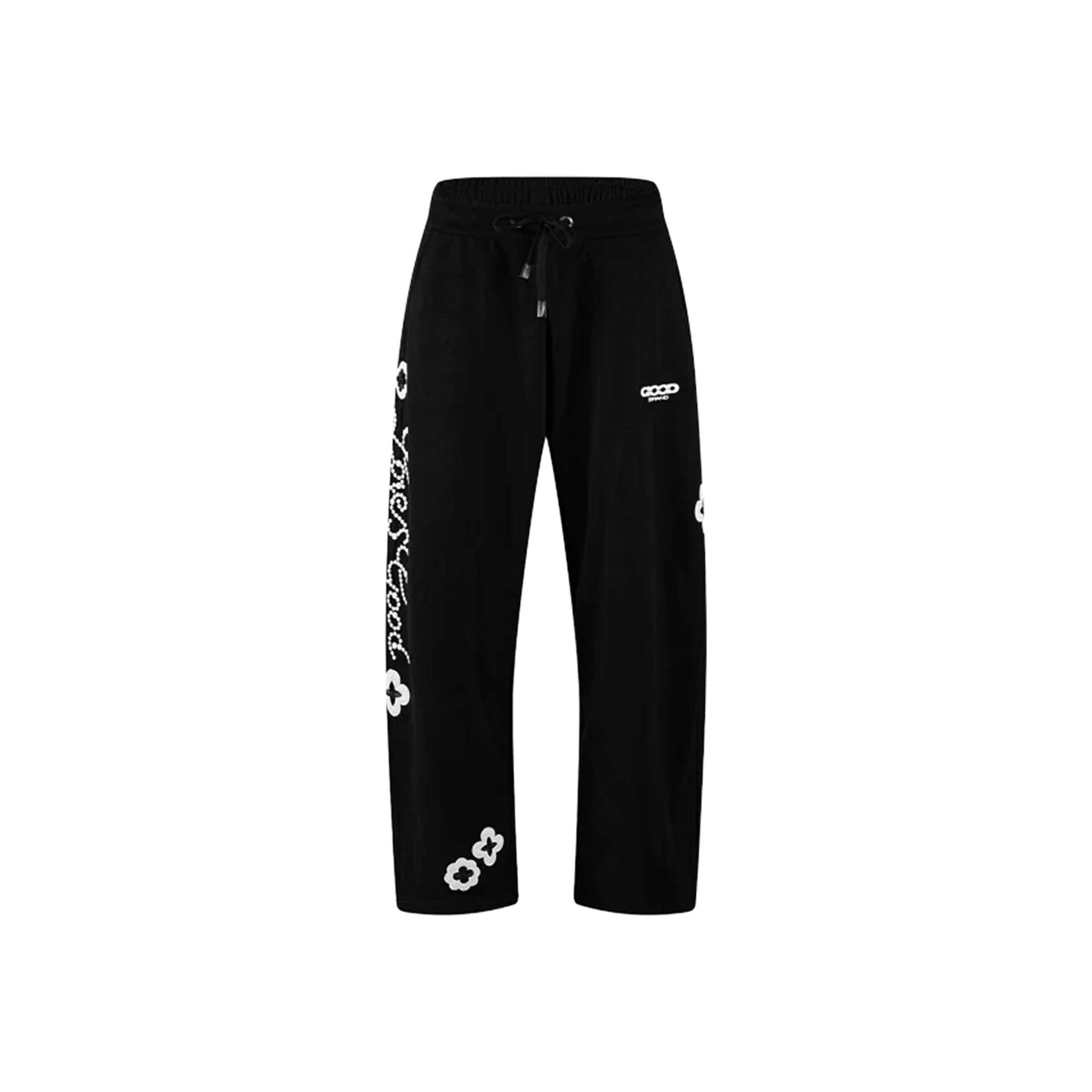 GOODBRAND Good Loves Floral Slogan Sweatpants Black (FW25)