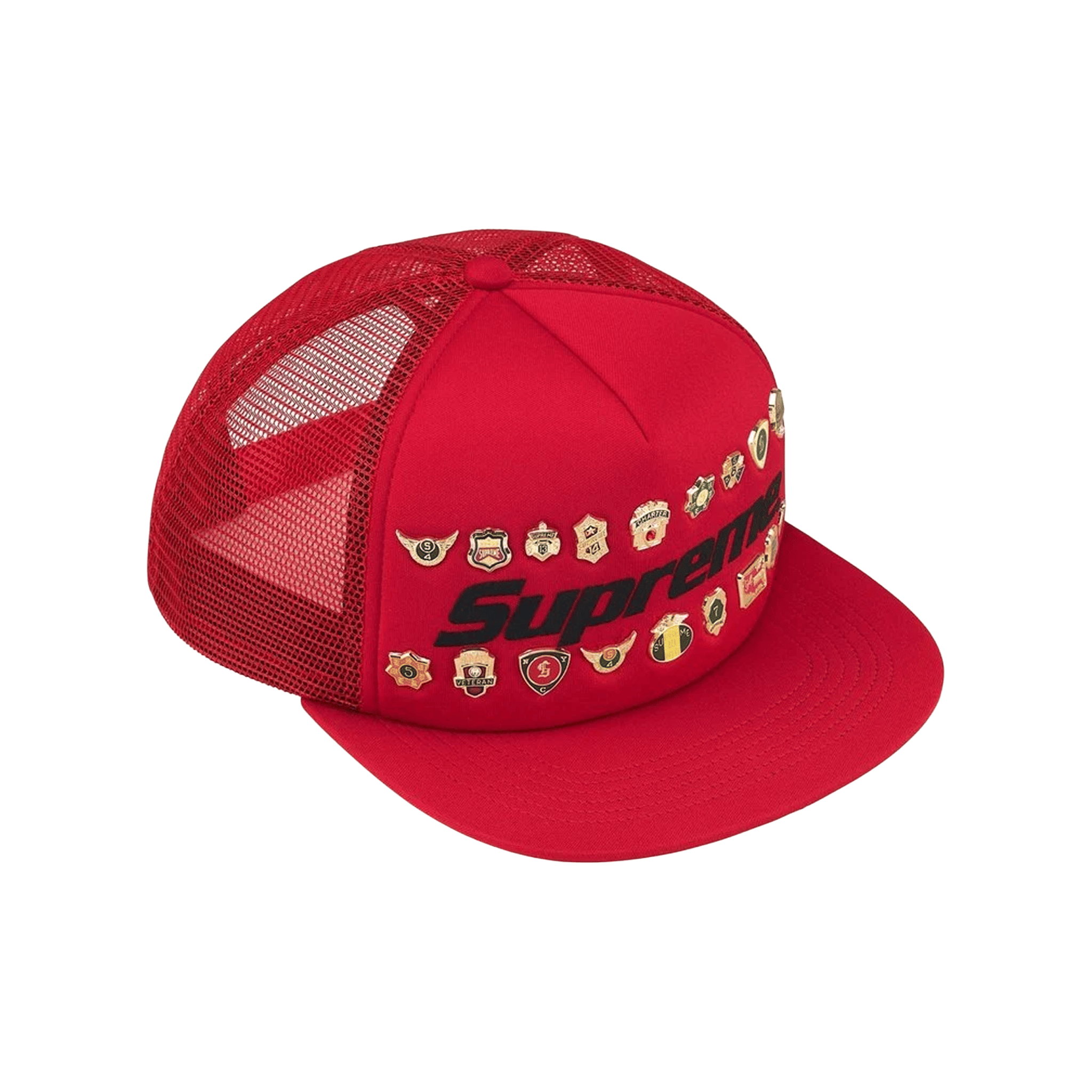 Supreme Pins Mesh Black 5-Panel Cap Red (SS26)