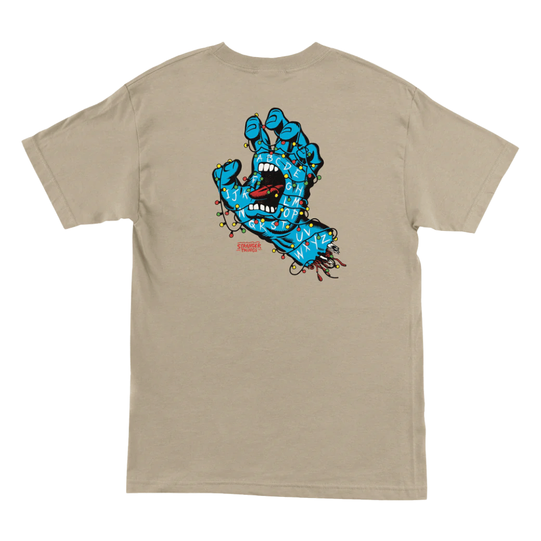 Santa Cruz x Stranger Things Screaming Lights T-Shirt Sand
