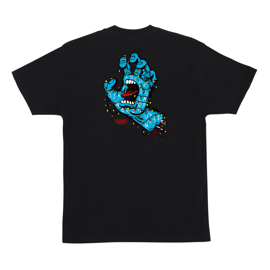 Santa Cruz x Stranger Things Screaming Lights T-Shirt Black