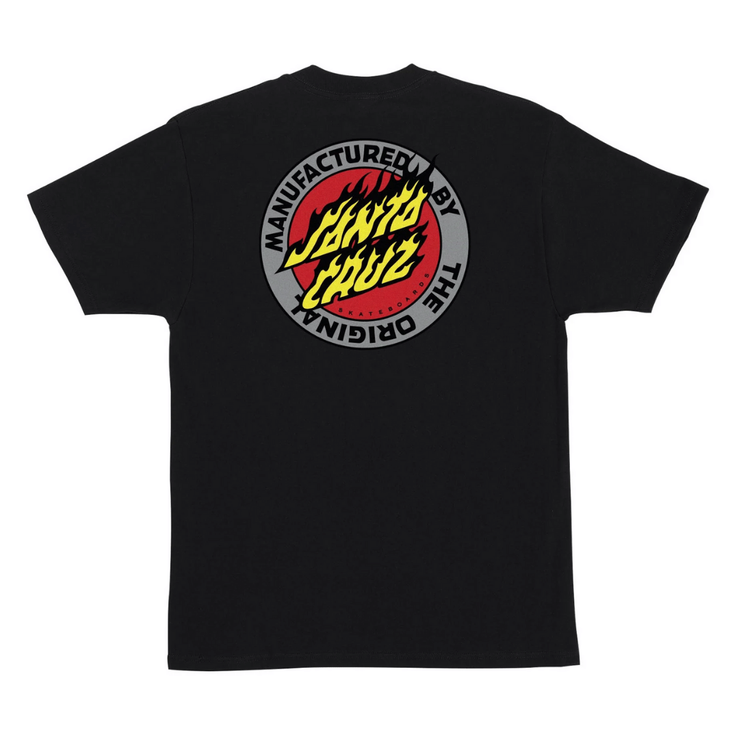 Santa Cruz Flamed MFG Dot T-Shirt Black