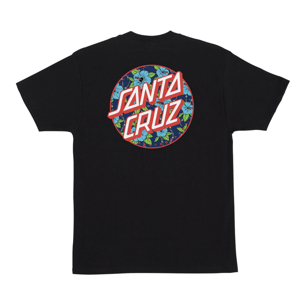 Santa Cruz Screaming Hibiscus Dot T-Shirt Black