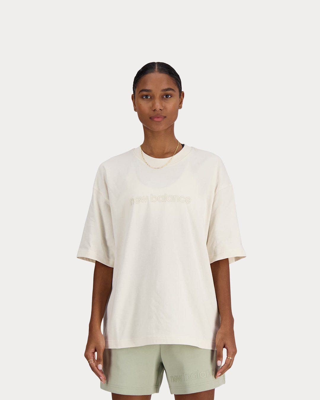New Balance WMNS New Balance Jersey Oversized T-Shirt - Linen
