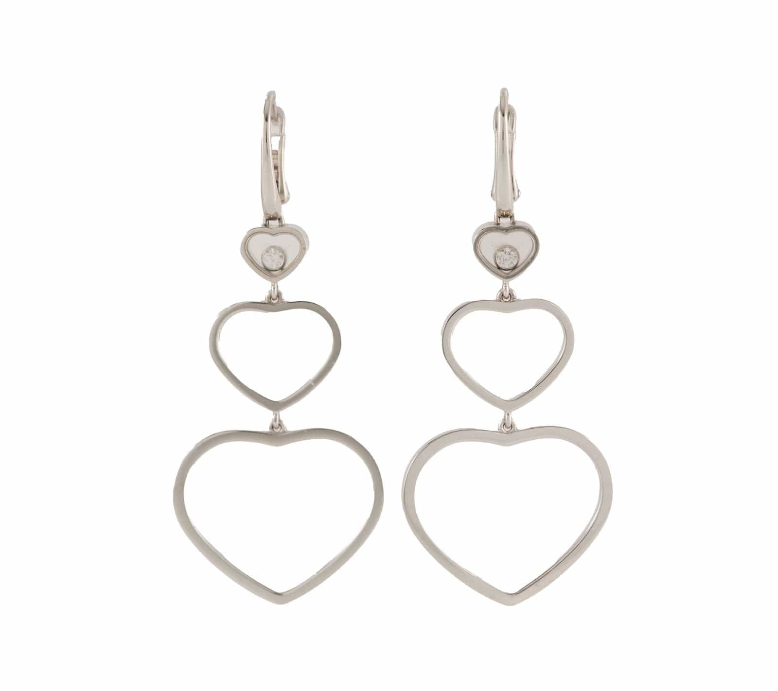 Chopard Happy Hearts 0.10ctw Diamond Drop Earrings in 18K