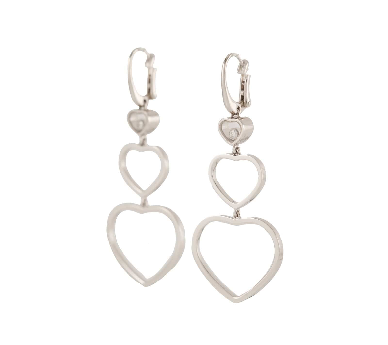 Chopard Happy Hearts 0.10ctw Diamond Drop Earrings in 18K