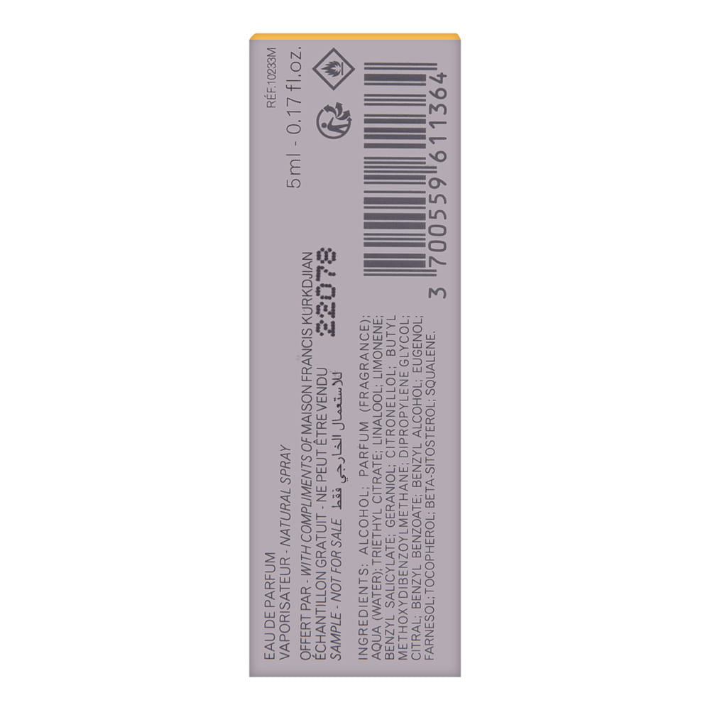 Maison Francis Kurkdjian Aqua Vitae by Maison Francis Kurkdjian 5 ml / 0.17 oz Cologne Forte Travel Mini