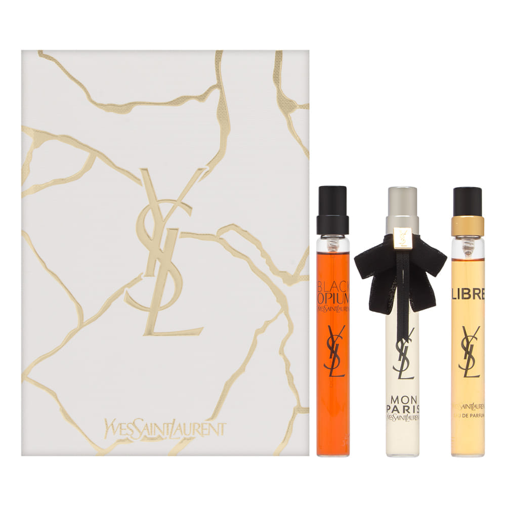 Yves Saint Laurent Fragrance Set Collection for Women 3 Piece Set Includes: Black Opium Eau de Parfum + Mon Paris Eau de Parfum + Libre Eau de Parfum (3 x 0.33 oz)