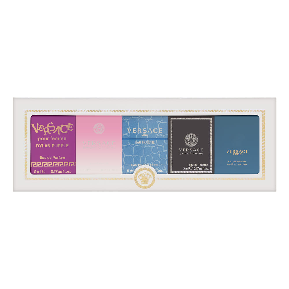 Versace Mini Perfume Collection - Dylan Purple Pour Femme, Bright Crystal, Versace Pour Homme & More 5 Piece Set