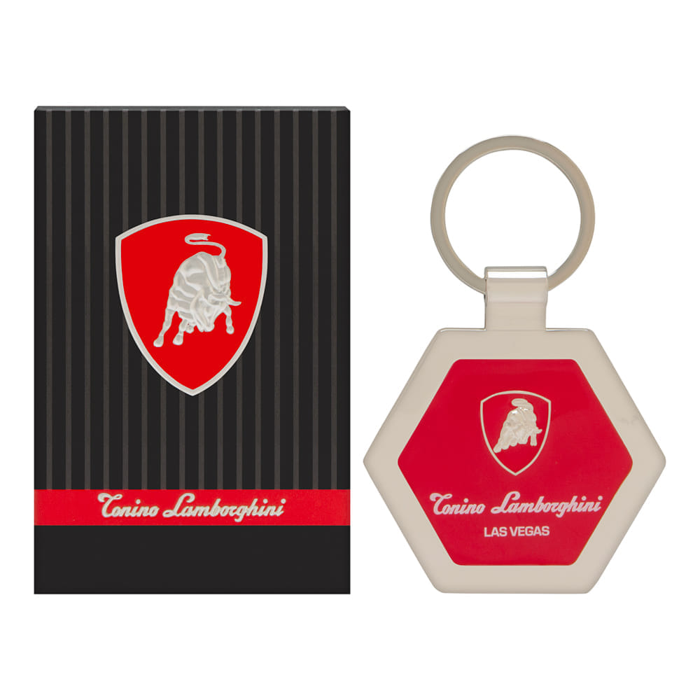Tonino Lamborghini Totino Lanborghini Red Metal Hexagonal Keychain