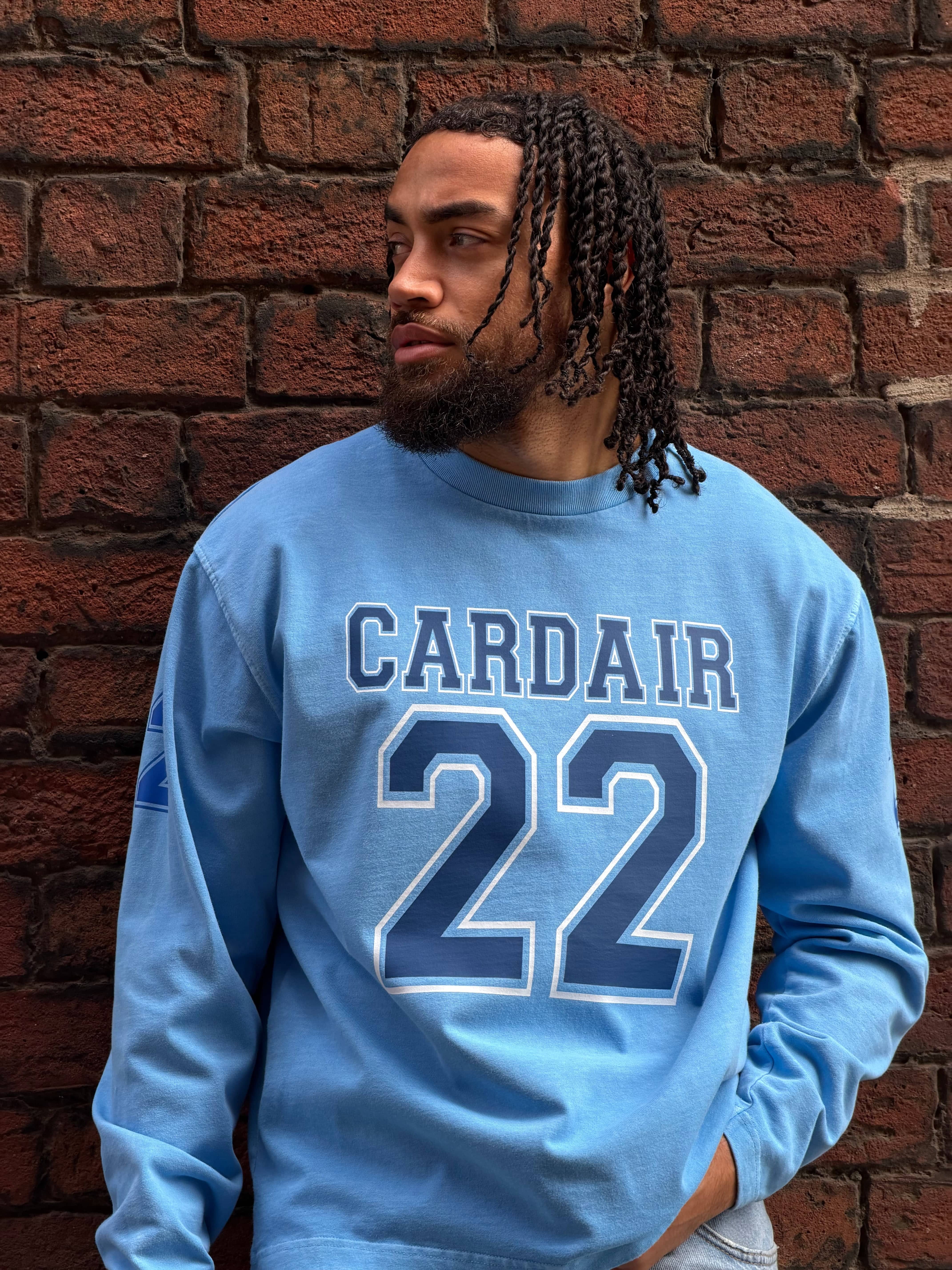 Cardair Varsity Long Sleeve T Shirt - Sky Blue