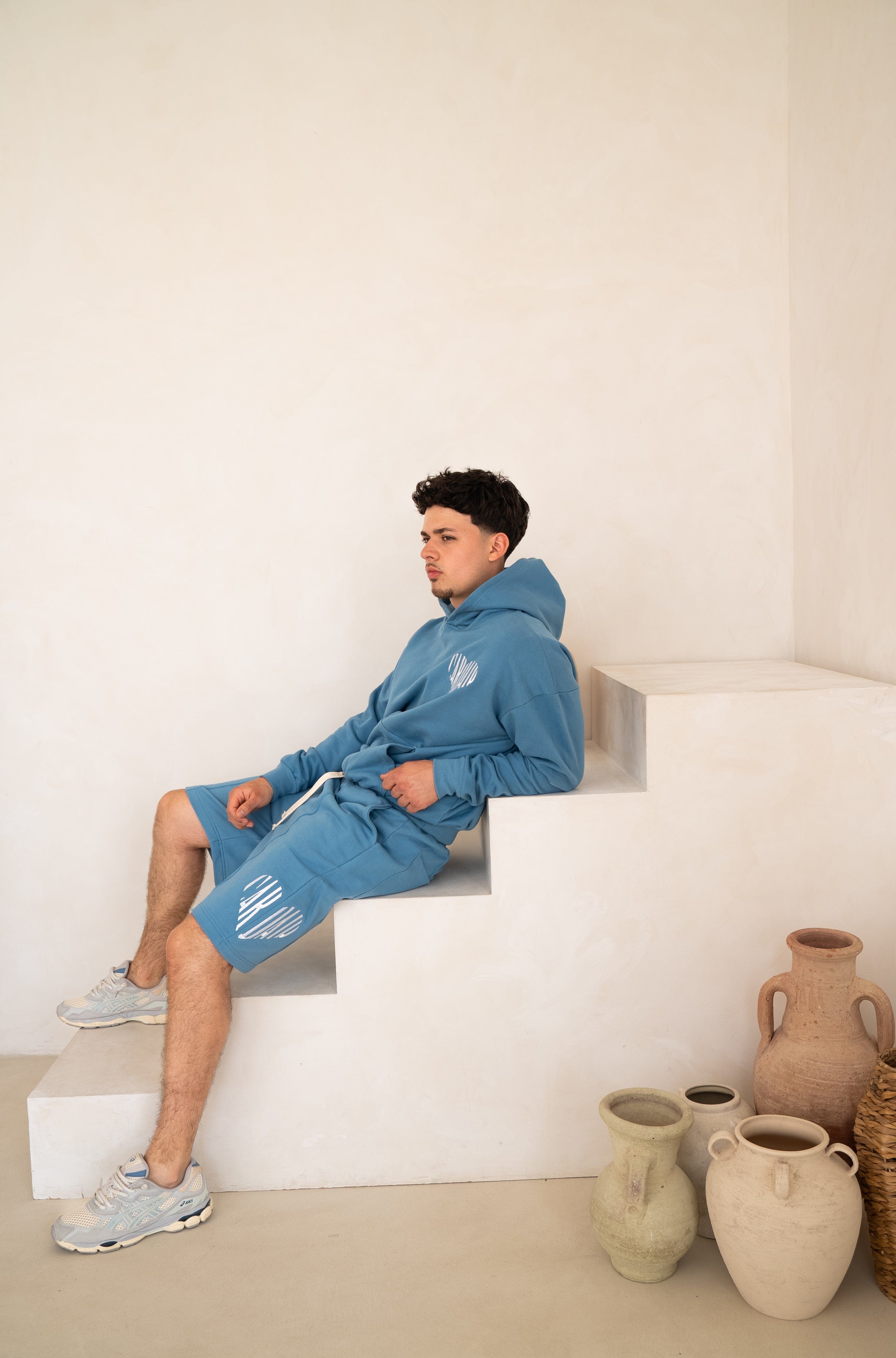 Cardair Embroidered Heart Hoodie - Blue