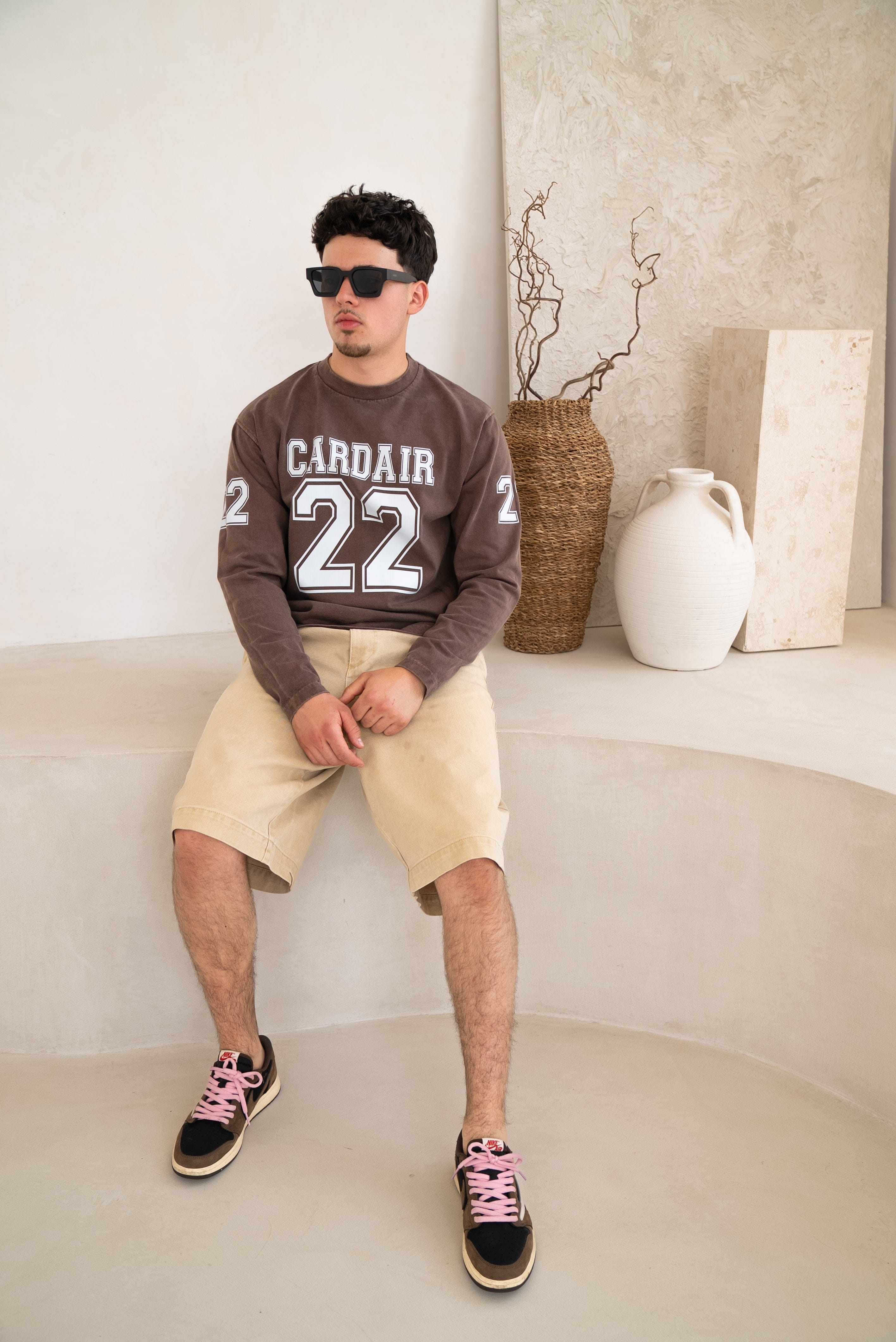 Cardair Varsity Long Sleeve T Shirt - Brown