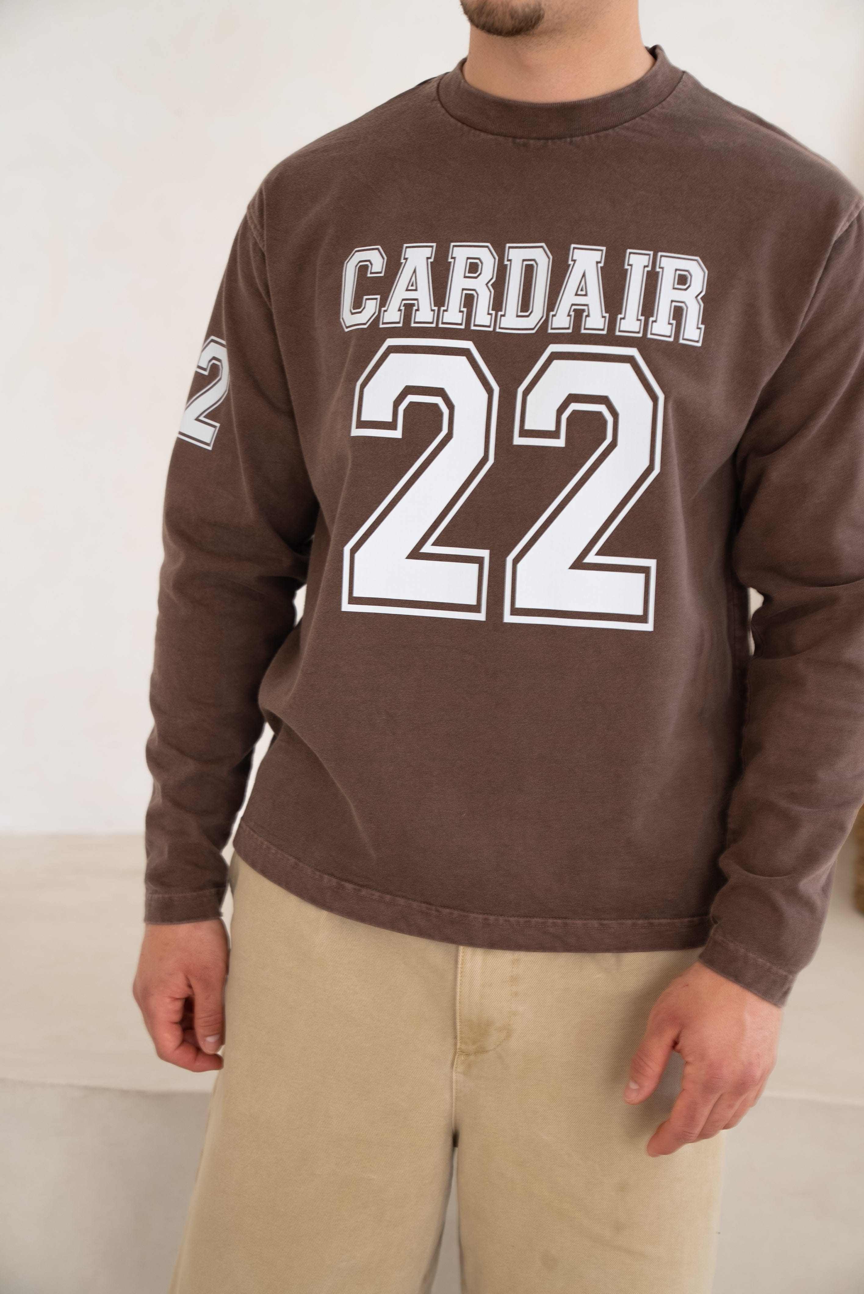 Cardair Varsity Long Sleeve T Shirt - Brown
