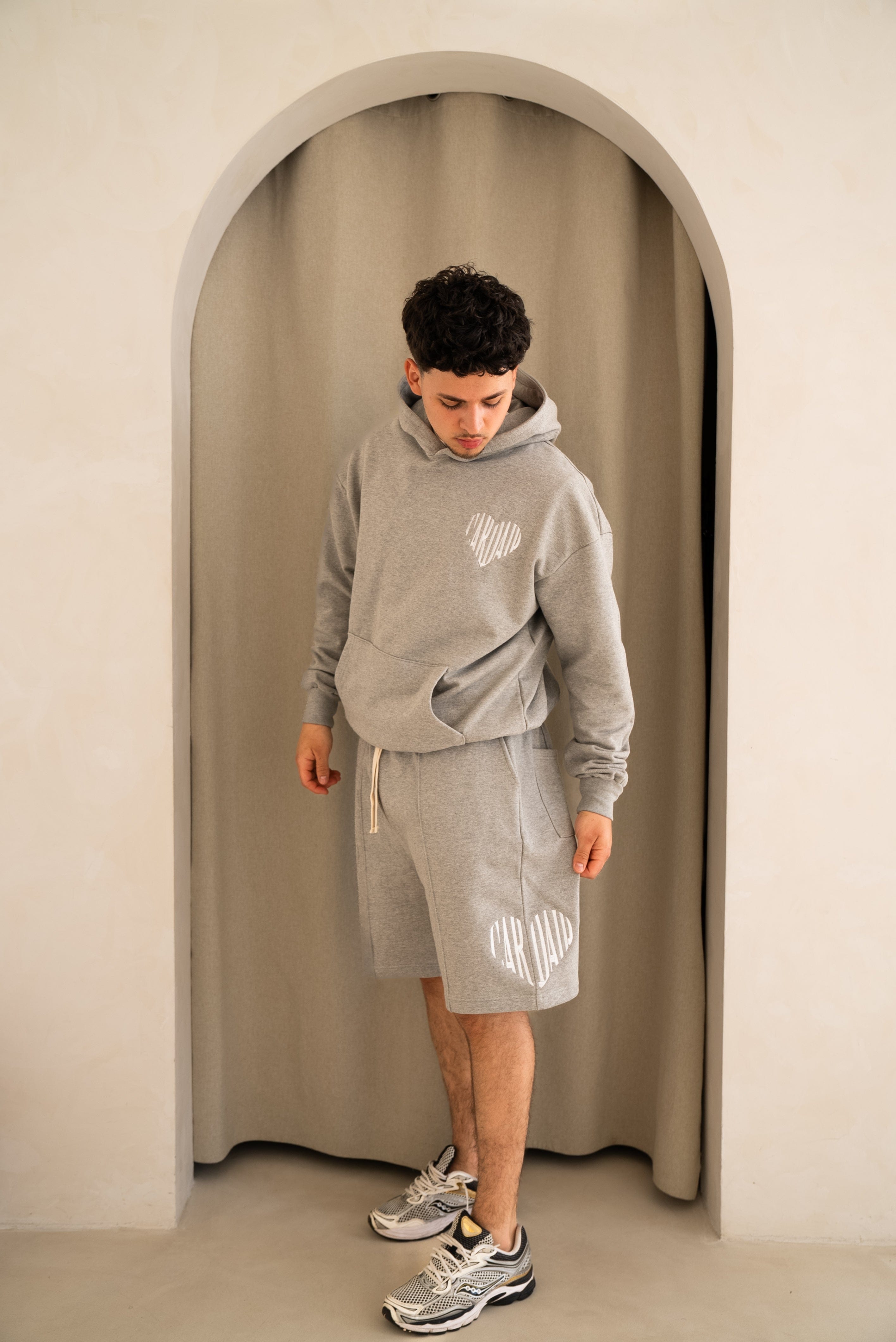Cardair Embroidered Heart Shorts - Grey