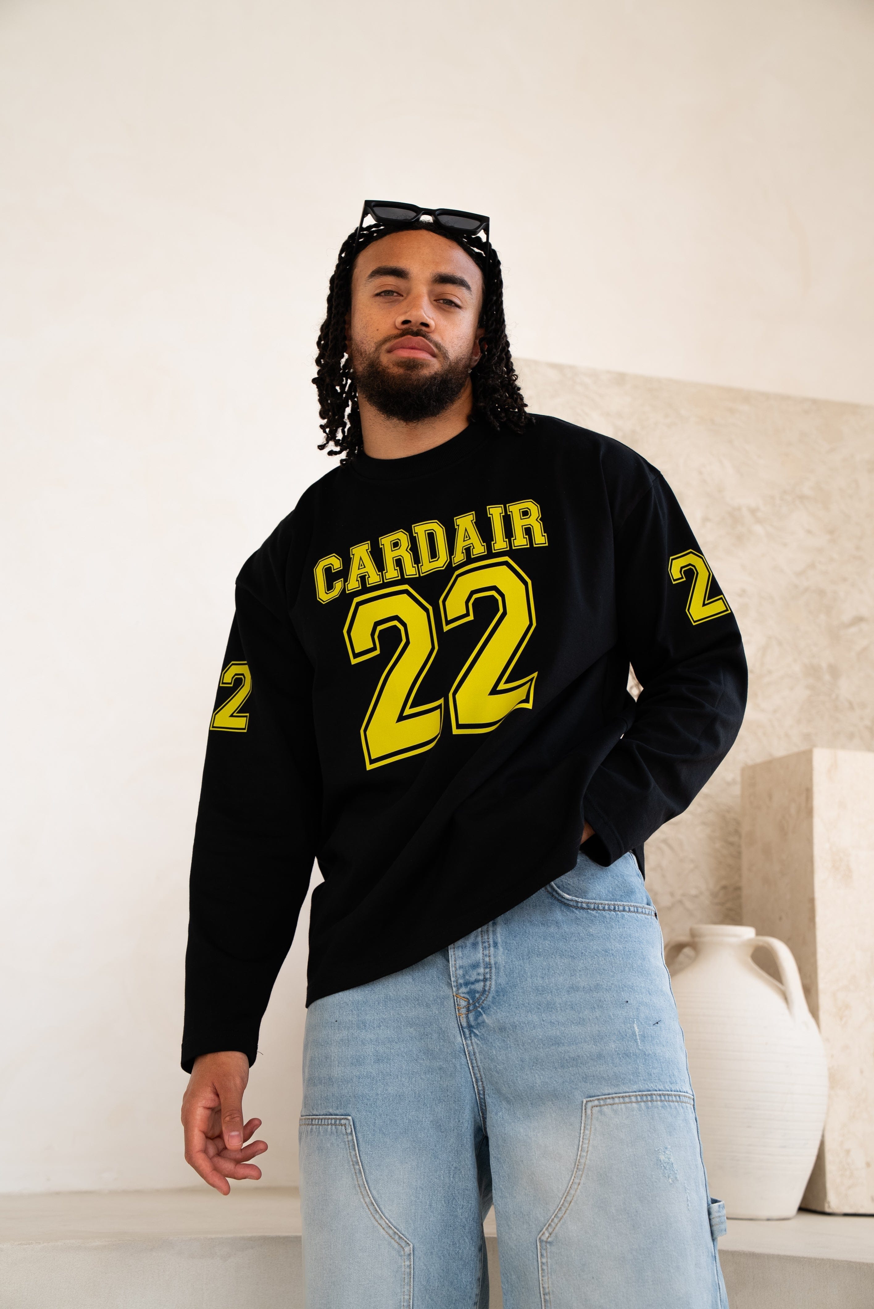 Cardair Varsity Long Sleeve T Shirt - Black
