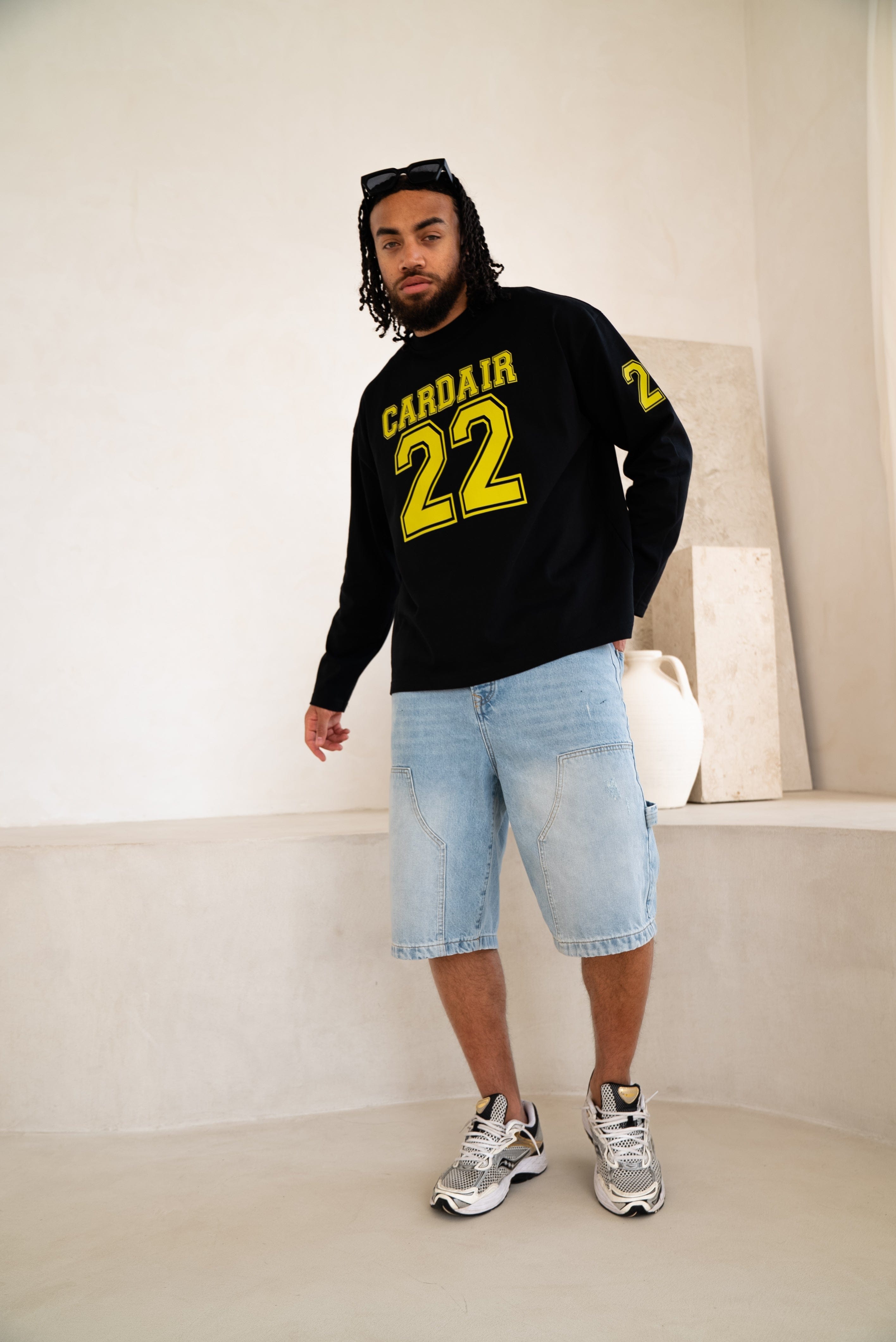 Cardair Varsity Long Sleeve T Shirt - Black