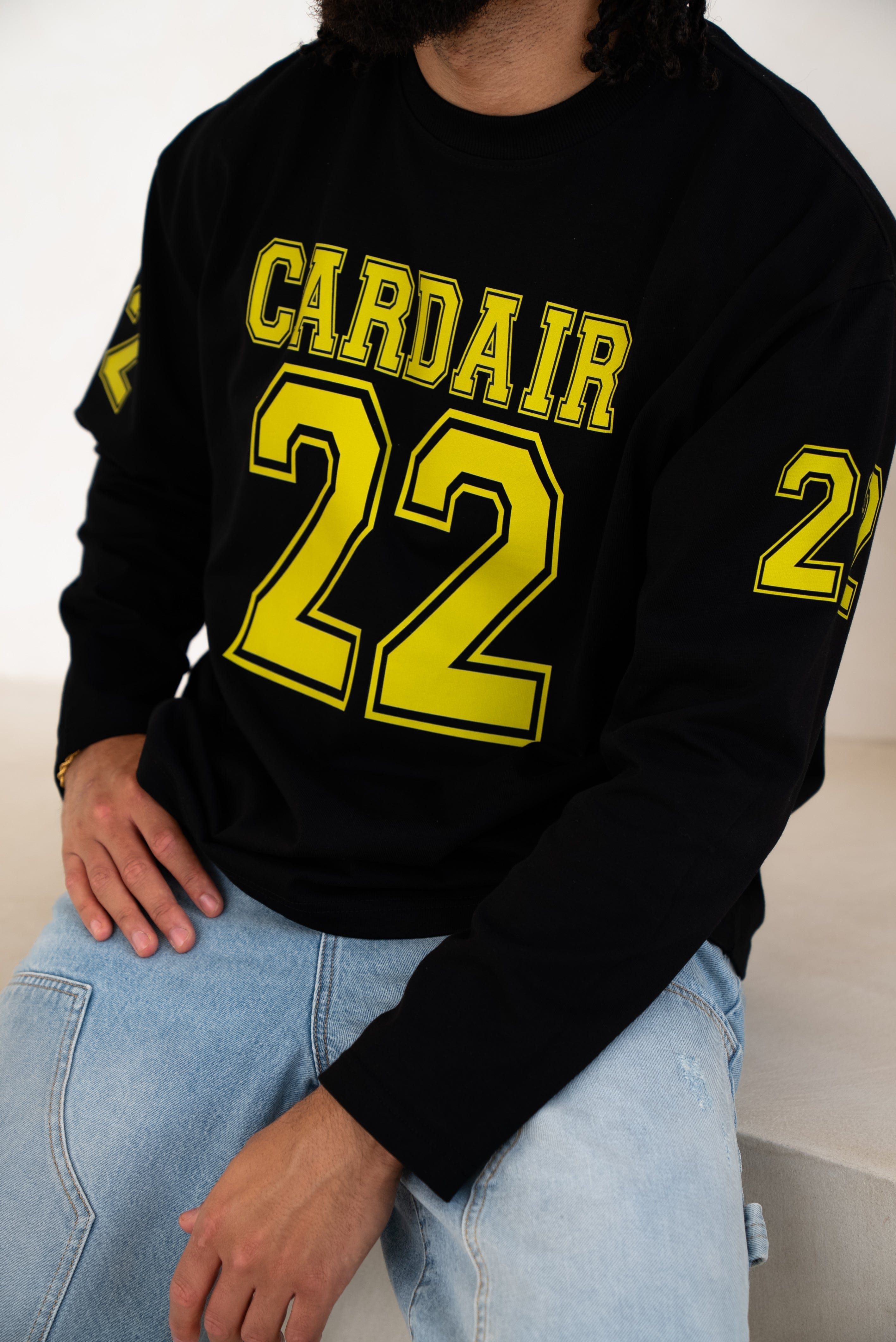 Cardair Varsity Long Sleeve T Shirt - Black