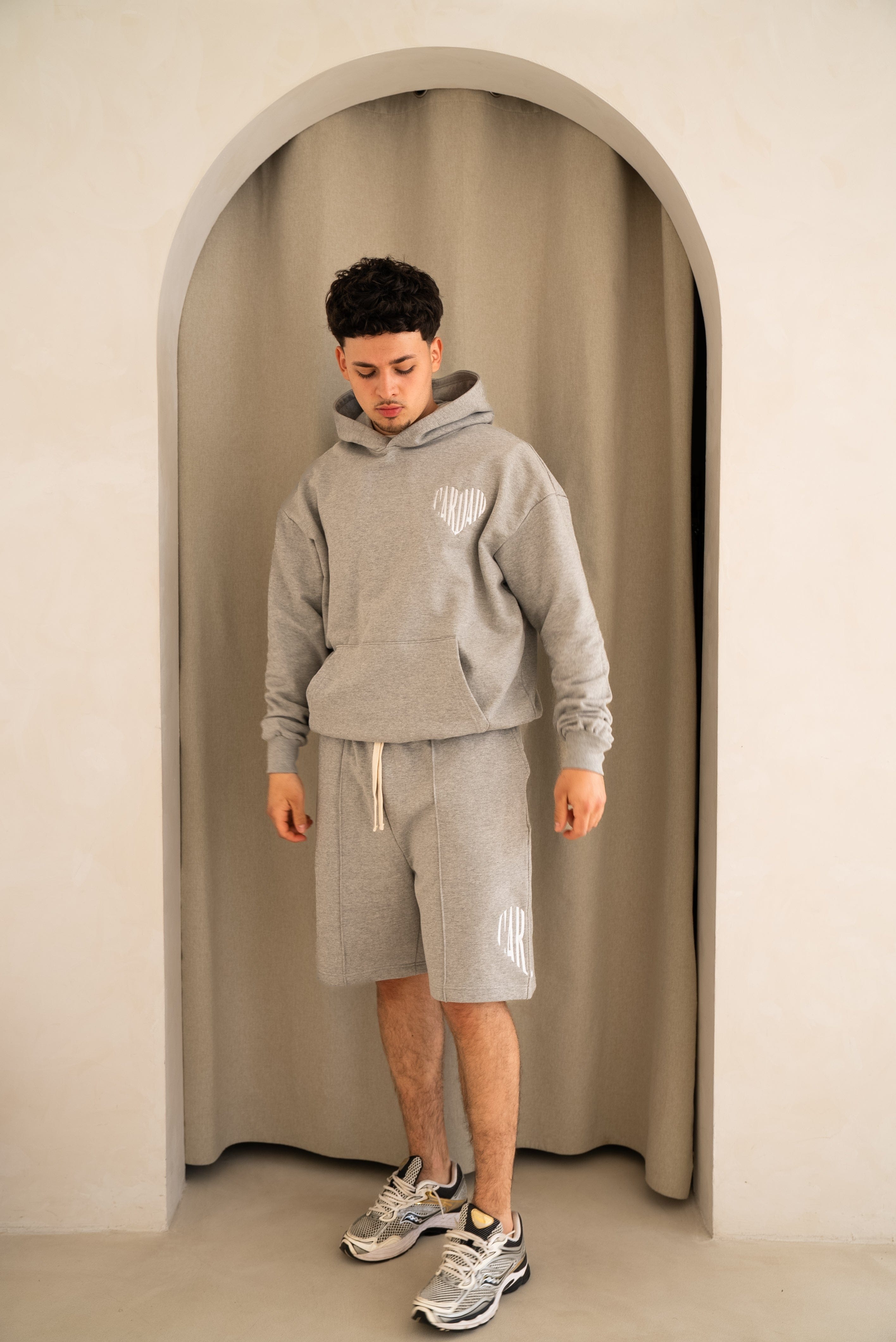 Cardair Embroidered Heart Hoodie - Grey