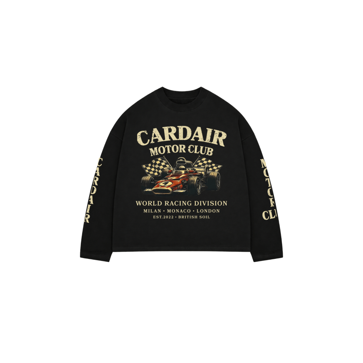 Cardair Motor Club Long Sleeve T Shirt - Black