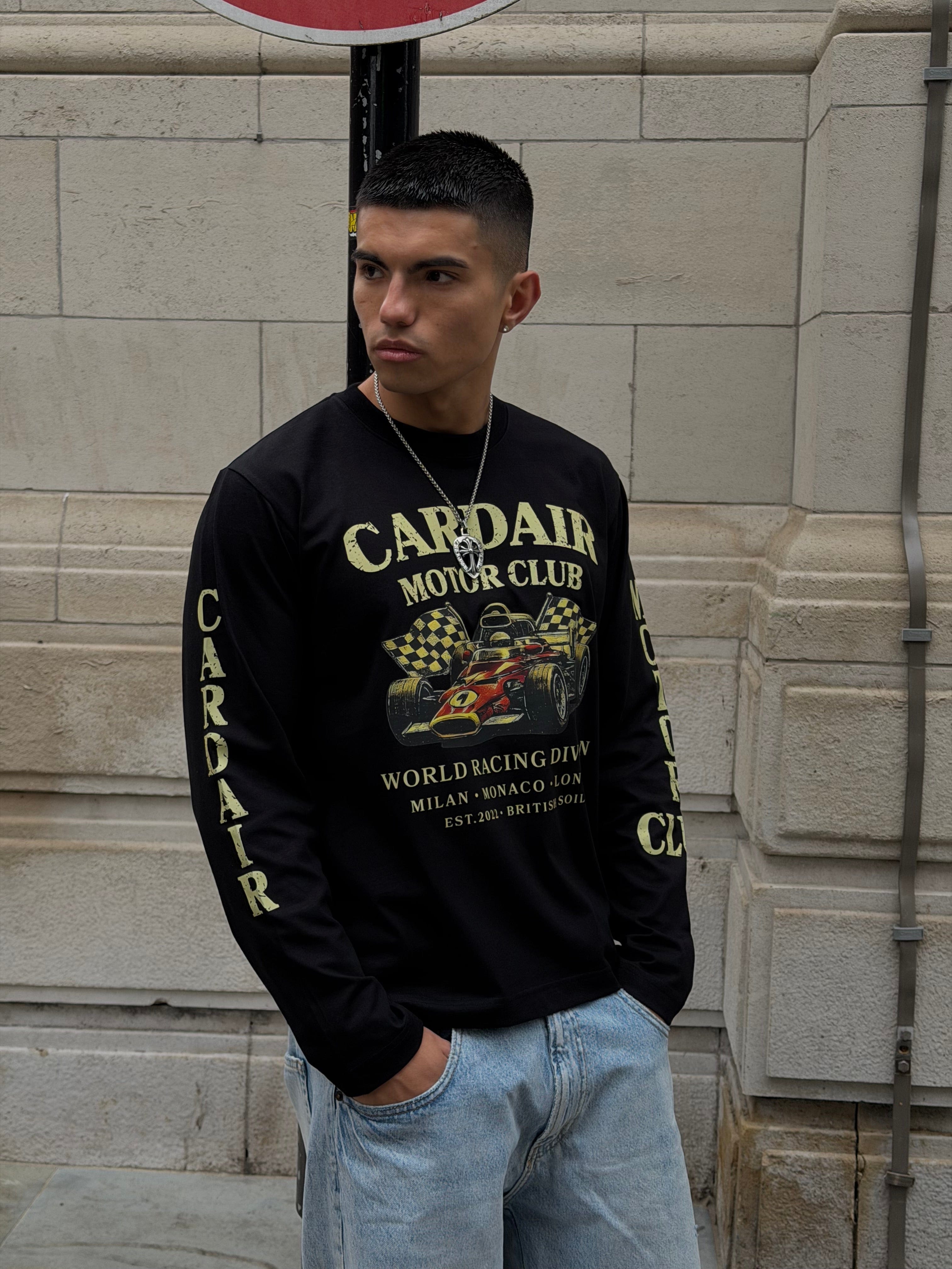Cardair Motor Club Long Sleeve T Shirt - Black