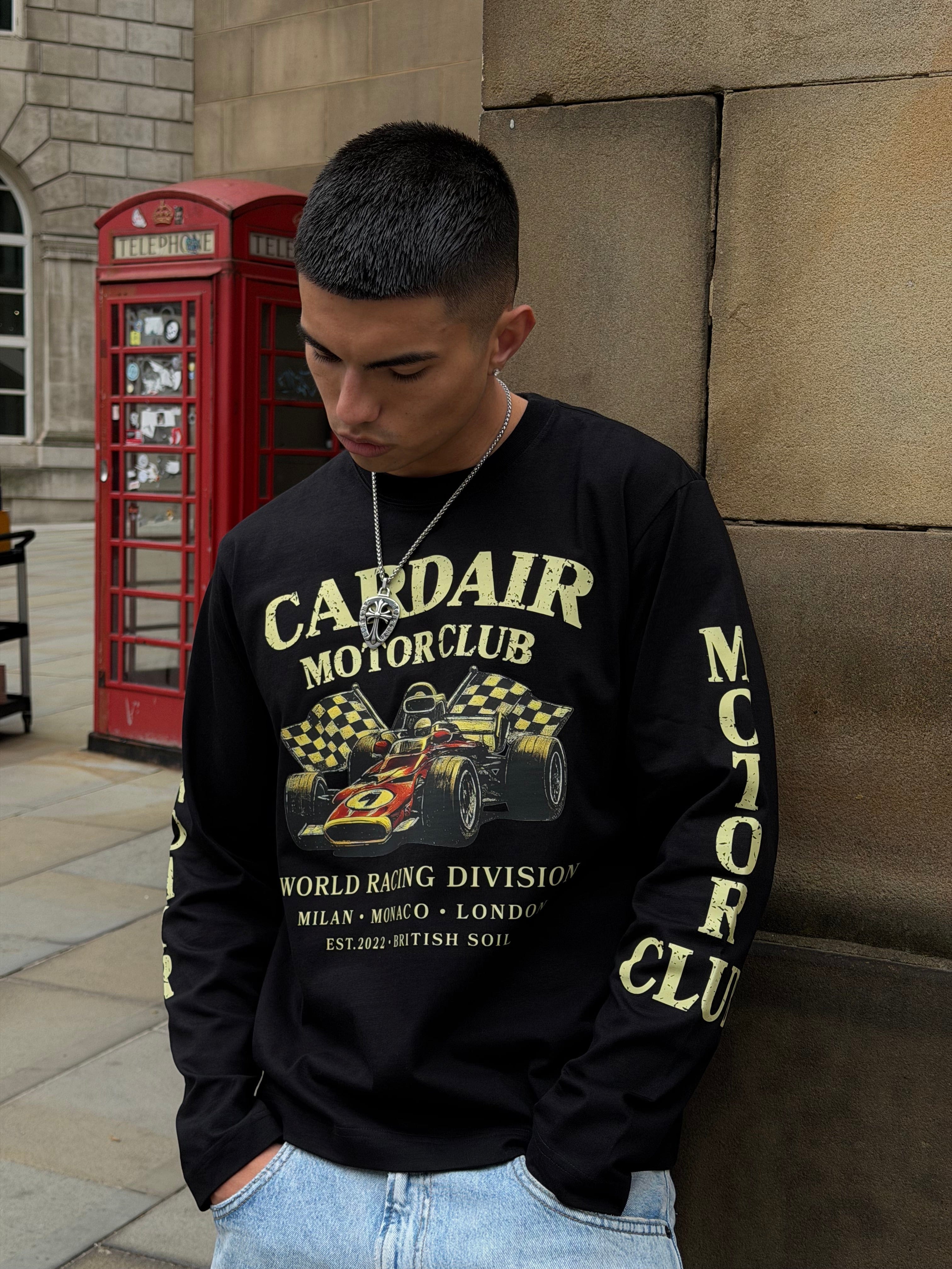 Cardair Motor Club Long Sleeve T Shirt - Black