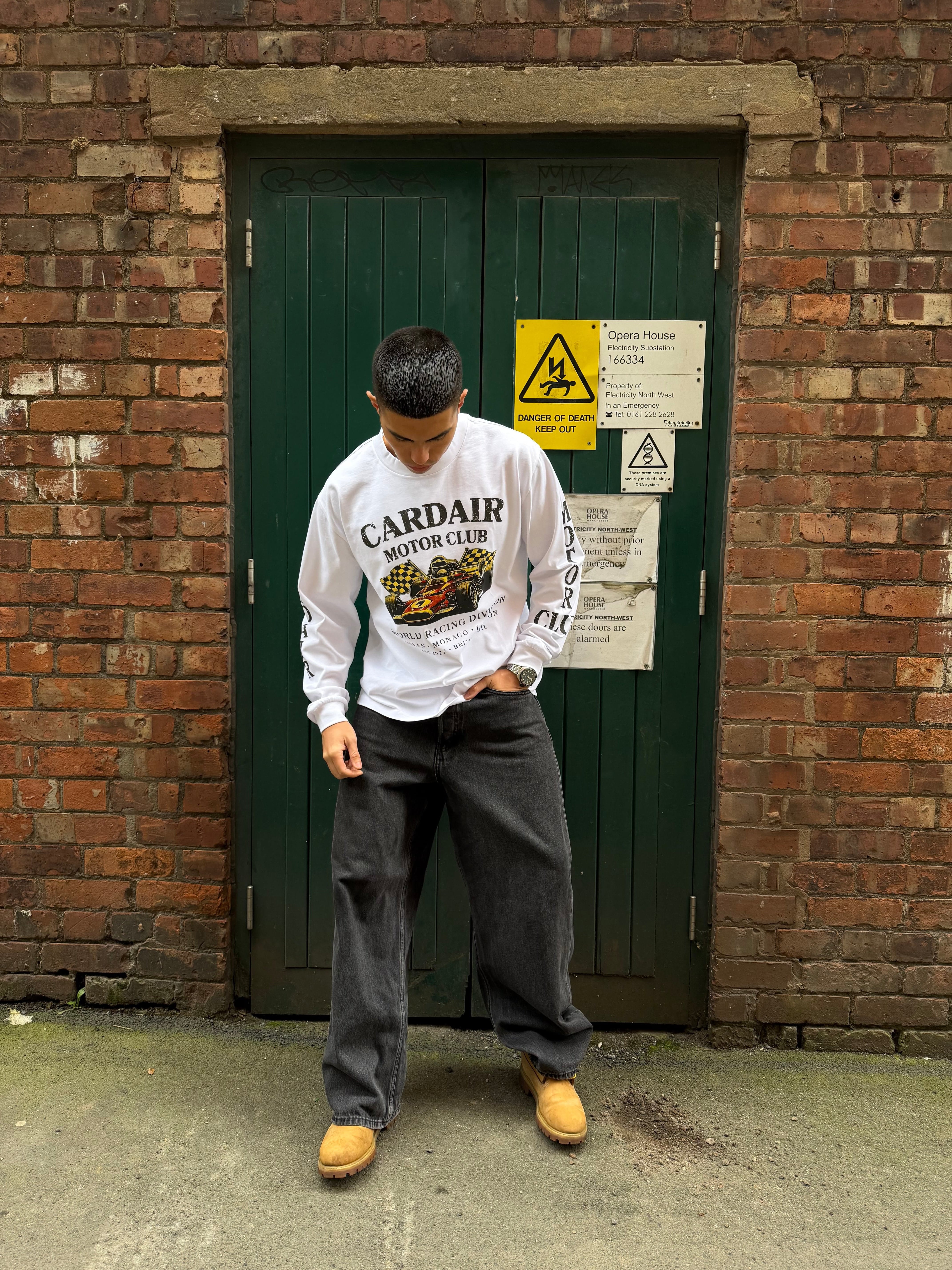 Cardair Motor Club Long Sleeve T Shirt - White