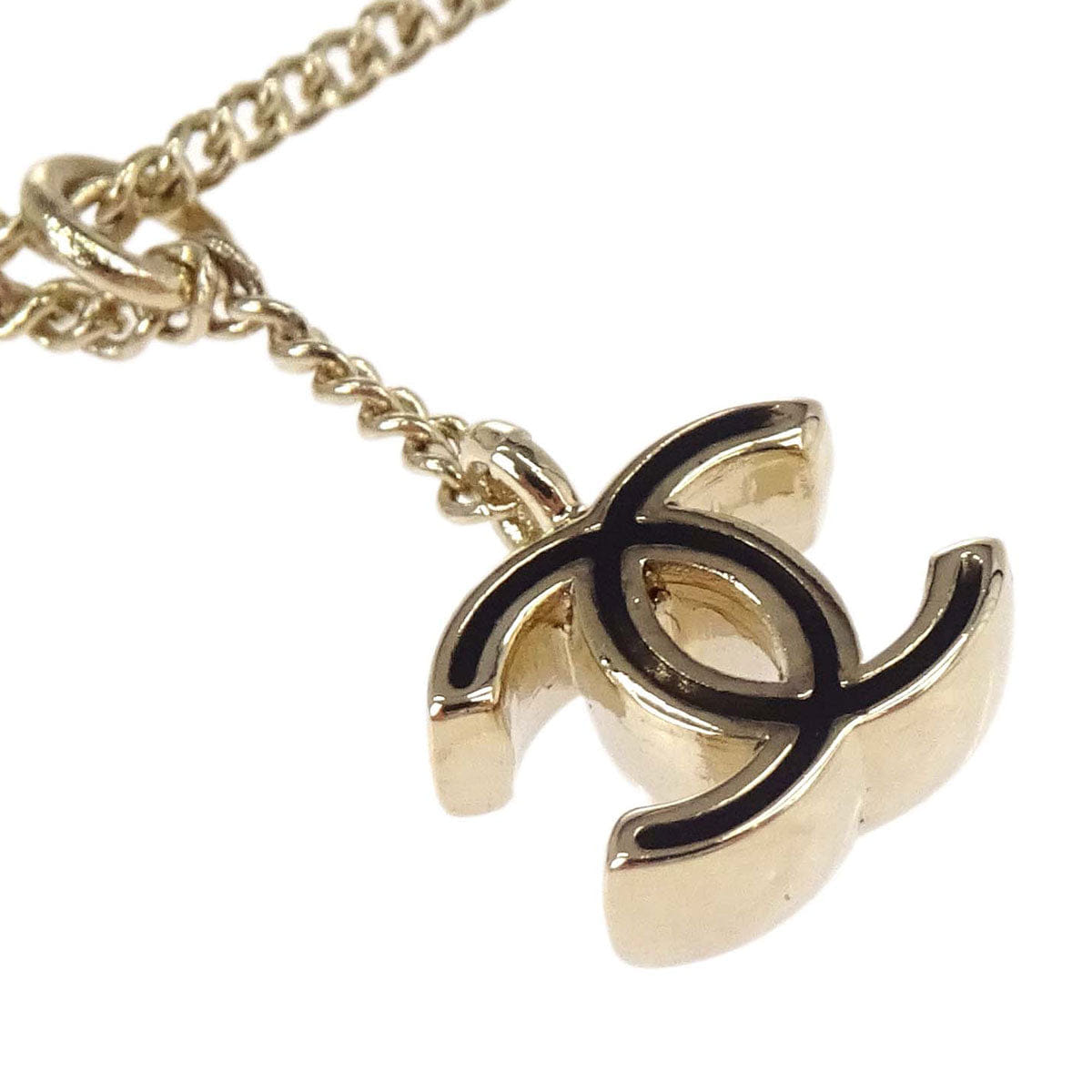 Chanel Gold Eiffel Tower CC Pendant Necklace 05C