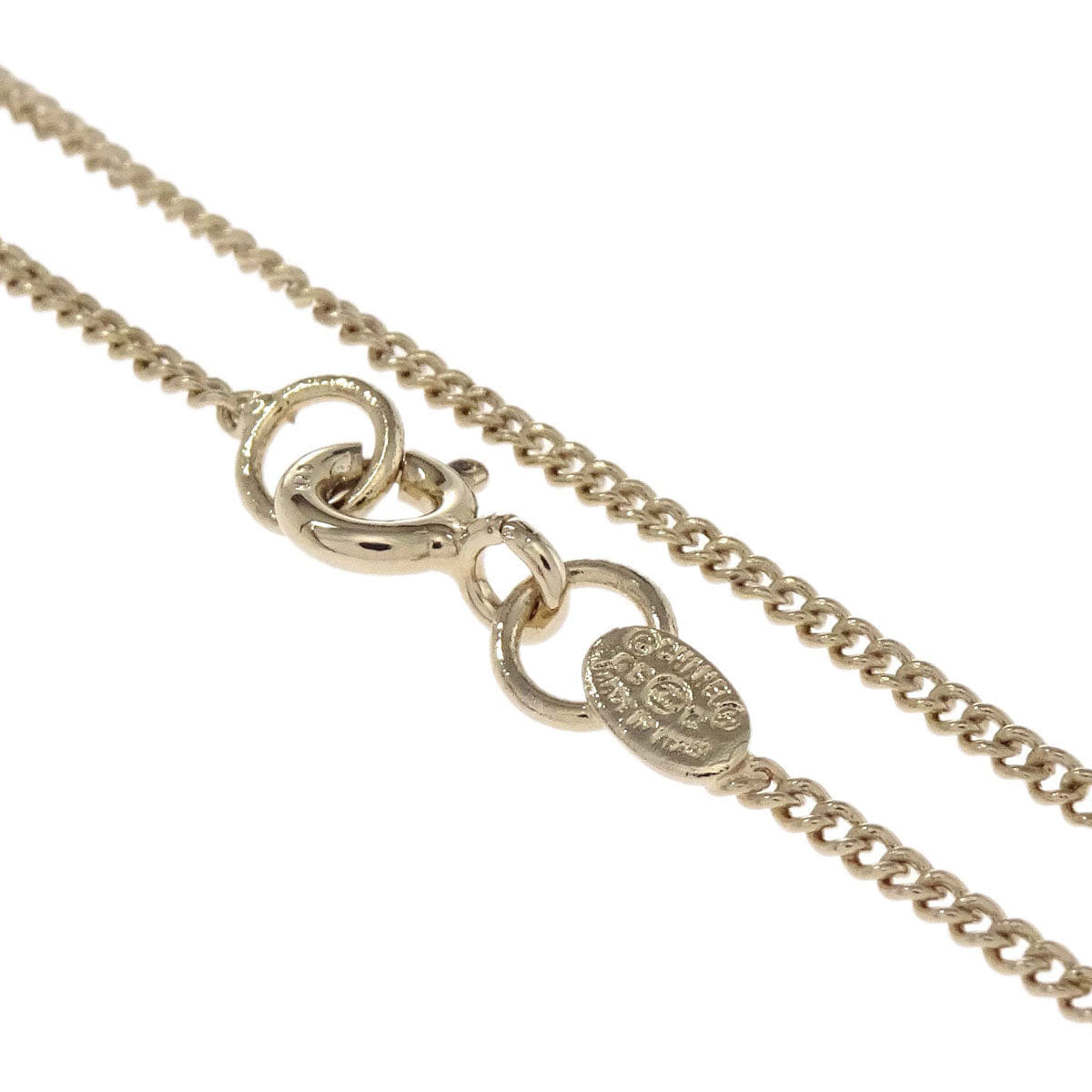 Chanel Gold Eiffel Tower CC Pendant Necklace 05C