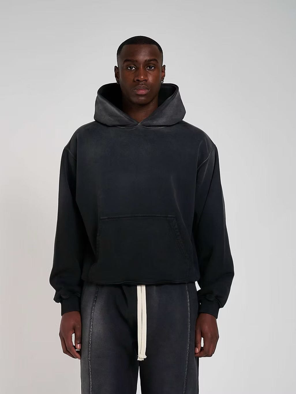 KAIZEN MARKET BLANK HEAVYWEIGHT FADE OUT HOODIE BLACK