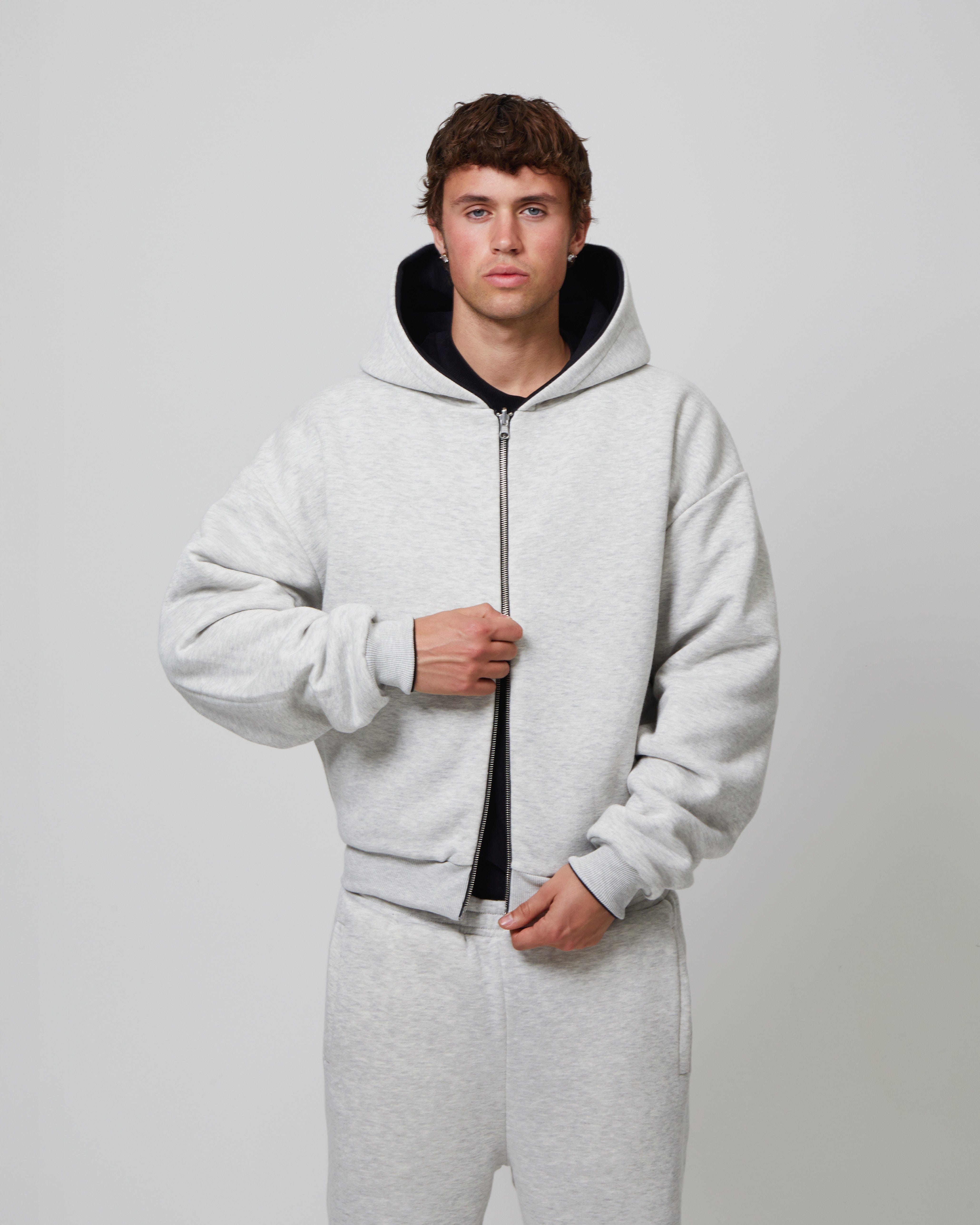 KAIZEN MARKET GREY/BLACK REVERSIBLE ZIP HOODIE