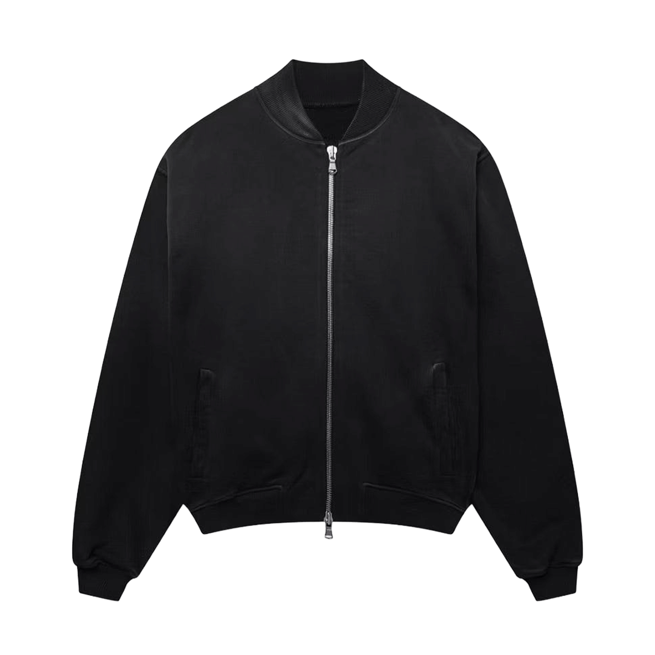 KAIZEN MARKET BLANK HEAVYWEIGHT FADE OUT BOMBER JACKET BLACK