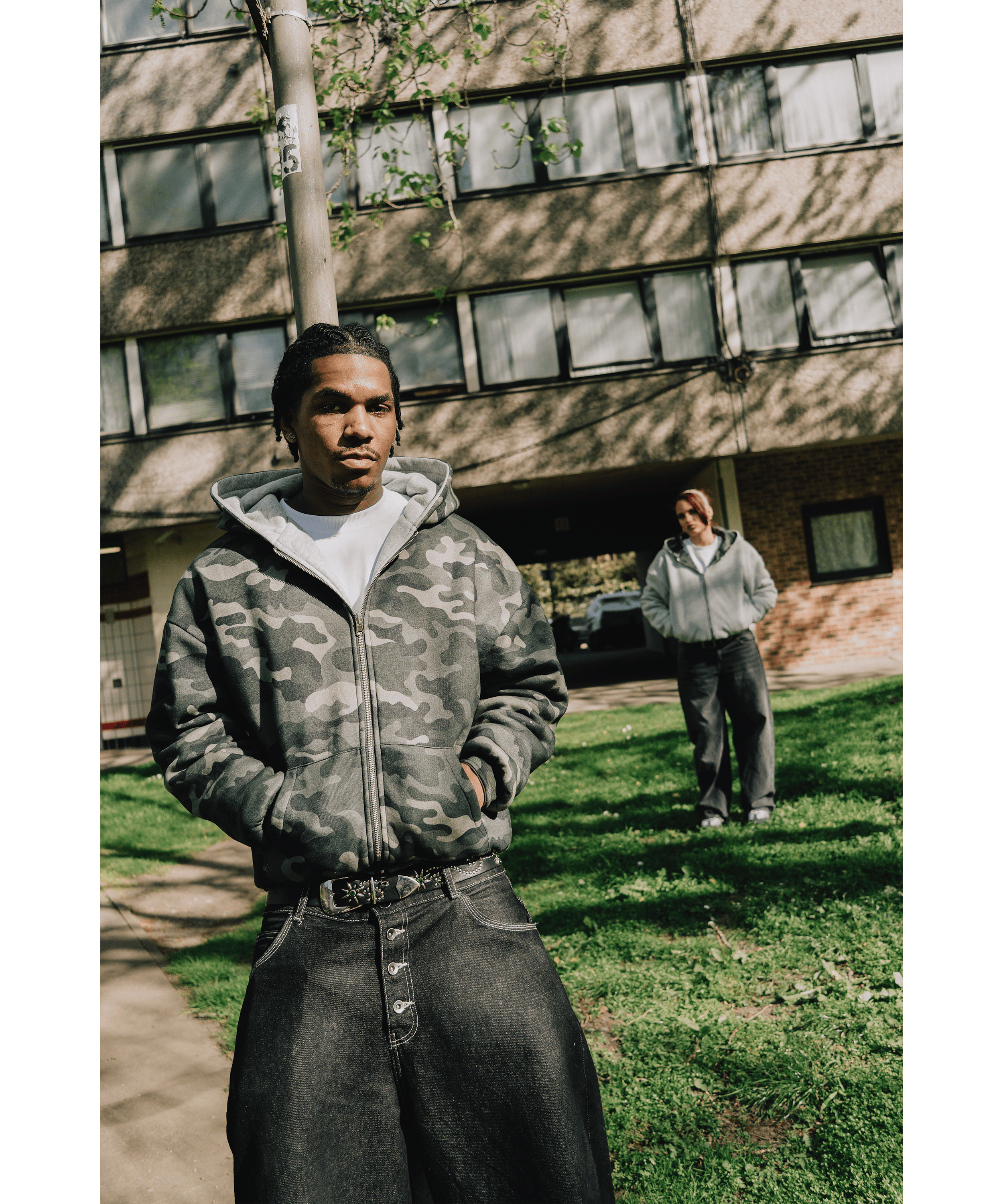 KAIZEN MARKET CAMO/GREY REVERSIBLE ZIP HOODIE