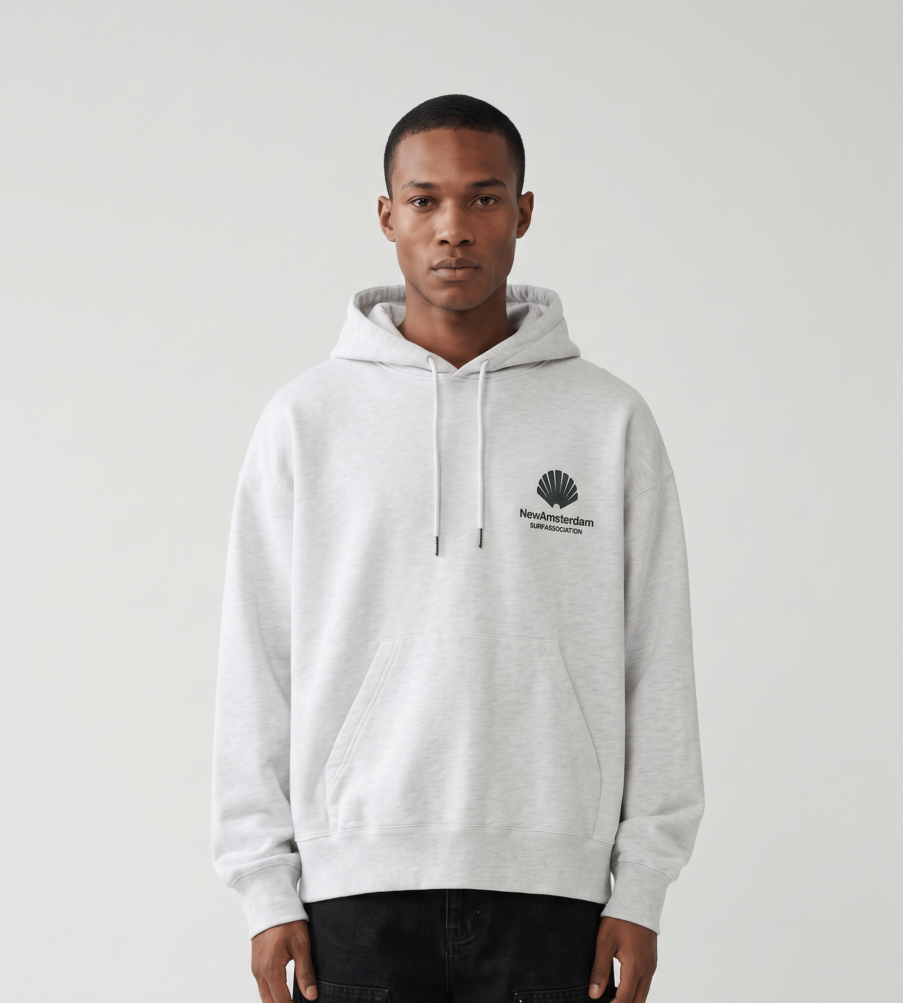 New Amsterdam Surf Association Logo Hoodie Ash Bottle Green