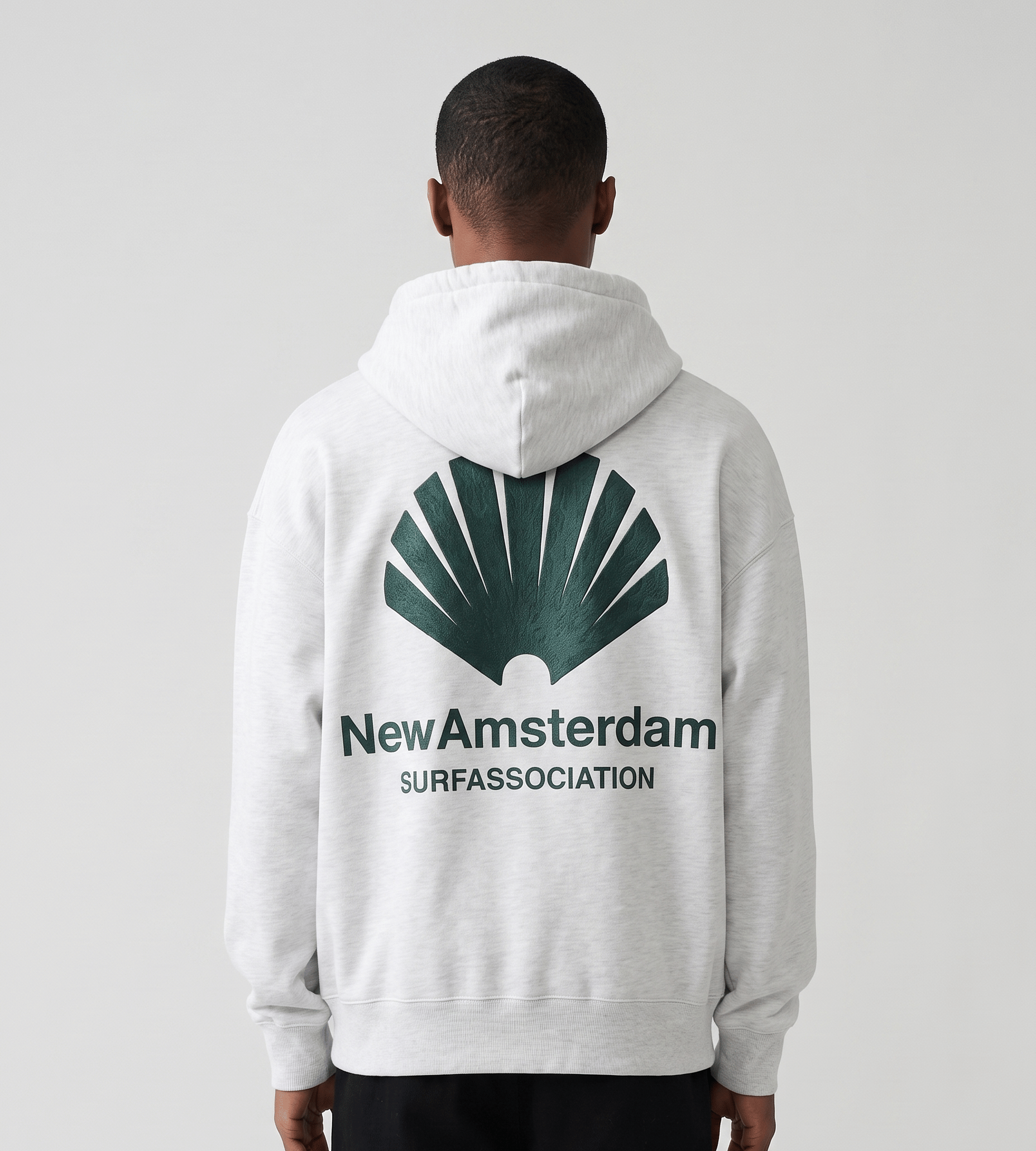 New Amsterdam Surf Association Logo Hoodie Ash Bottle Green