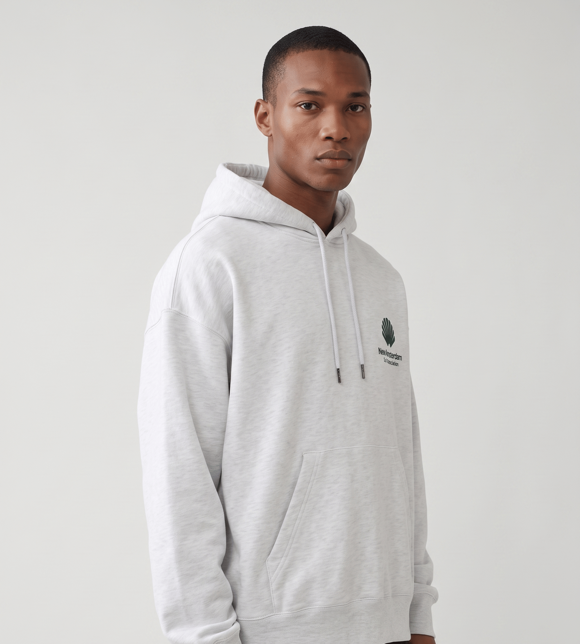 New Amsterdam Surf Association Logo Hoodie Ash Bottle Green