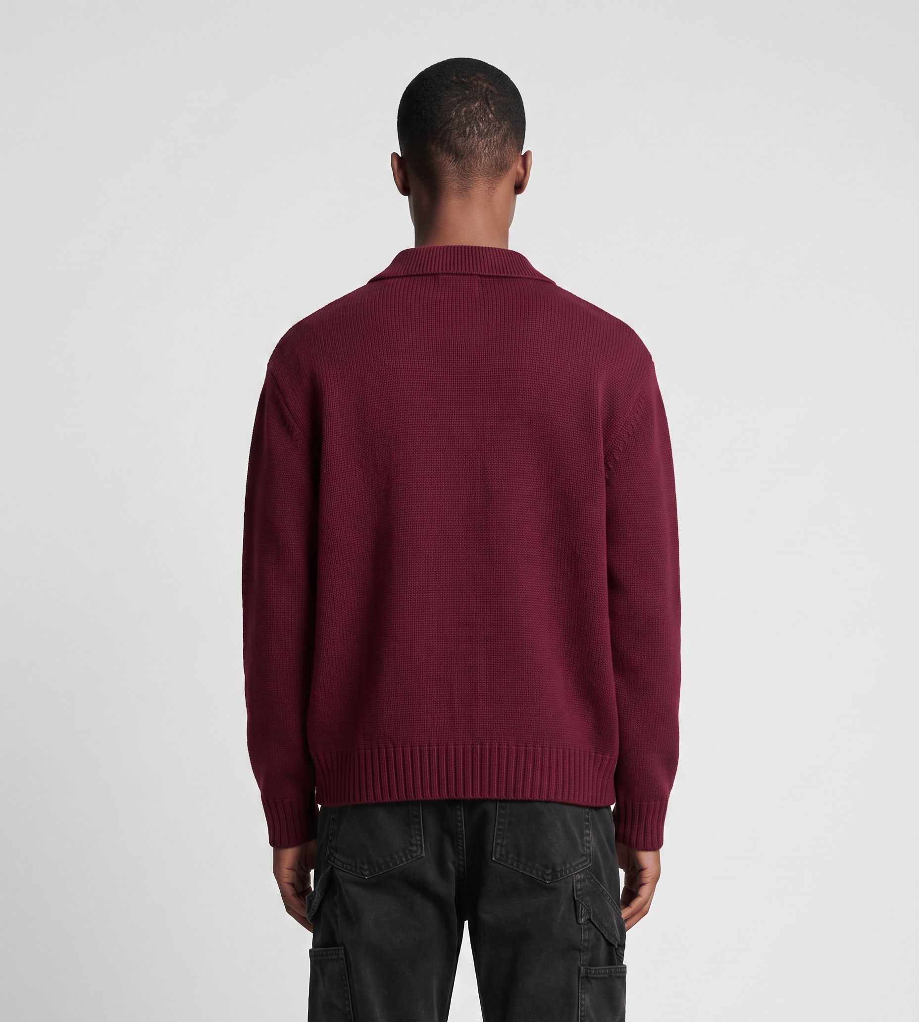 Arte Antwerp Stencil Zip Cardigan Bordeaux