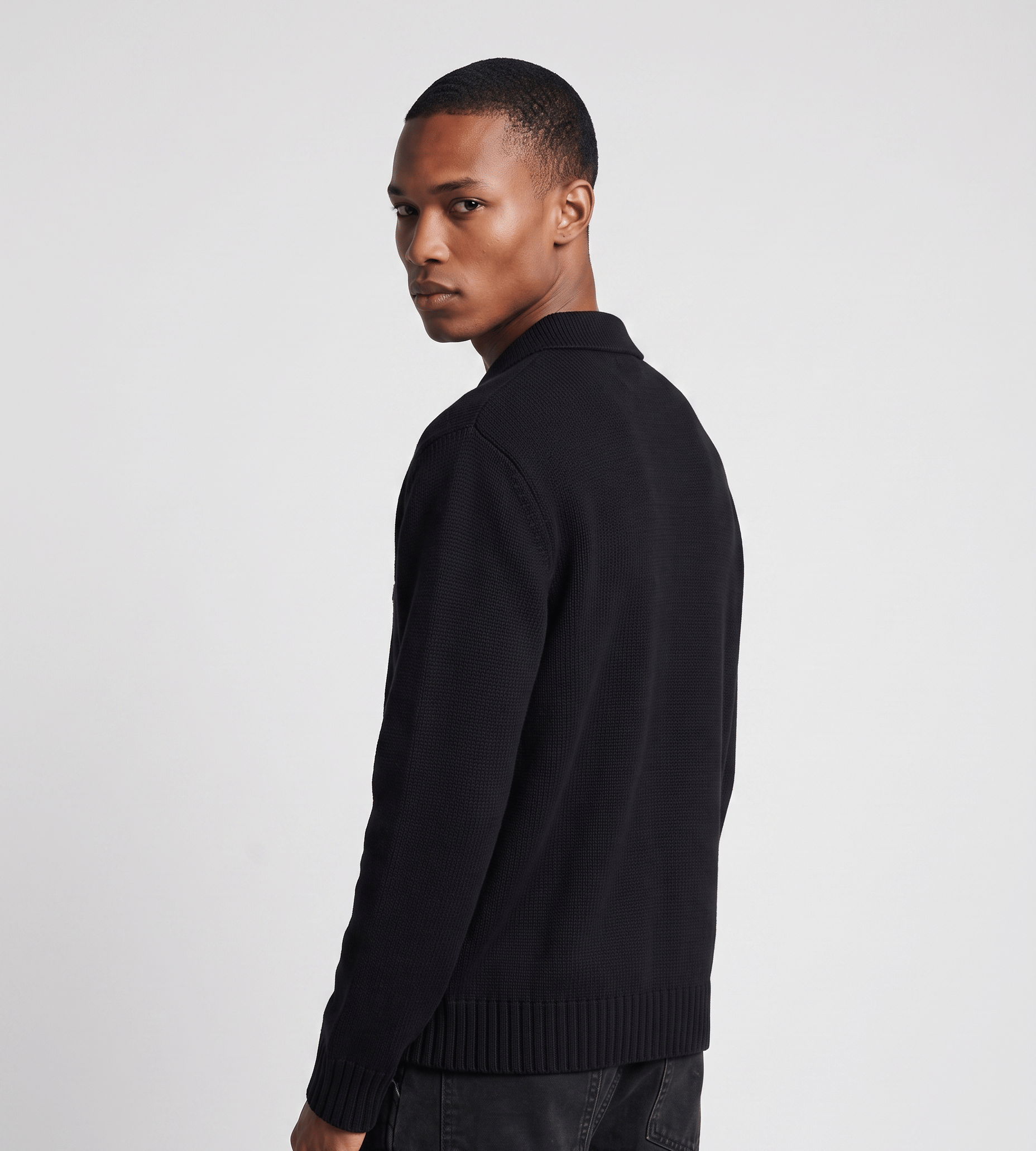 Arte Antwerp Stencil Zip Cardigan Black
