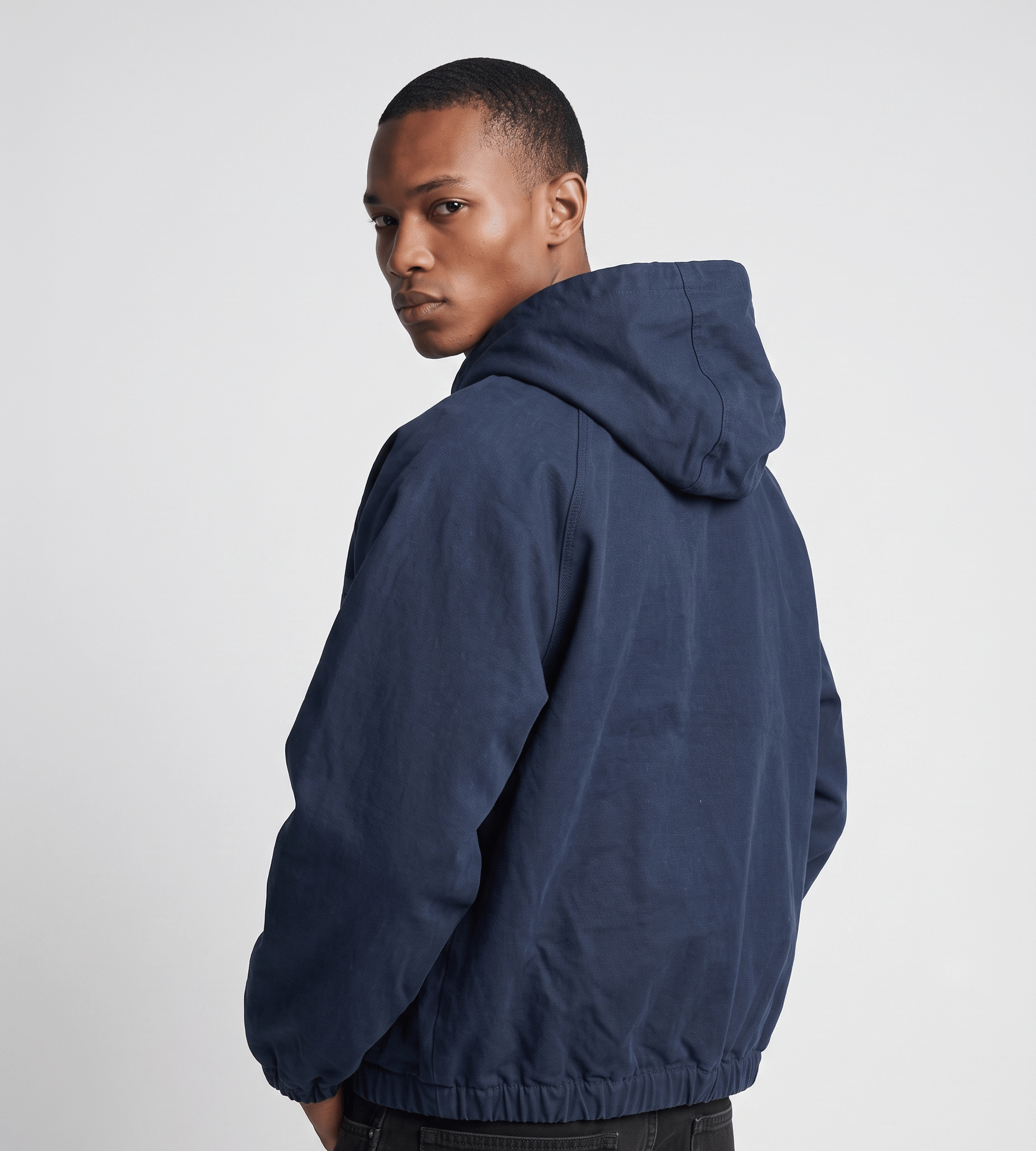 Arte Antwerp Stencil Canvas Hooded Jacket Navy
