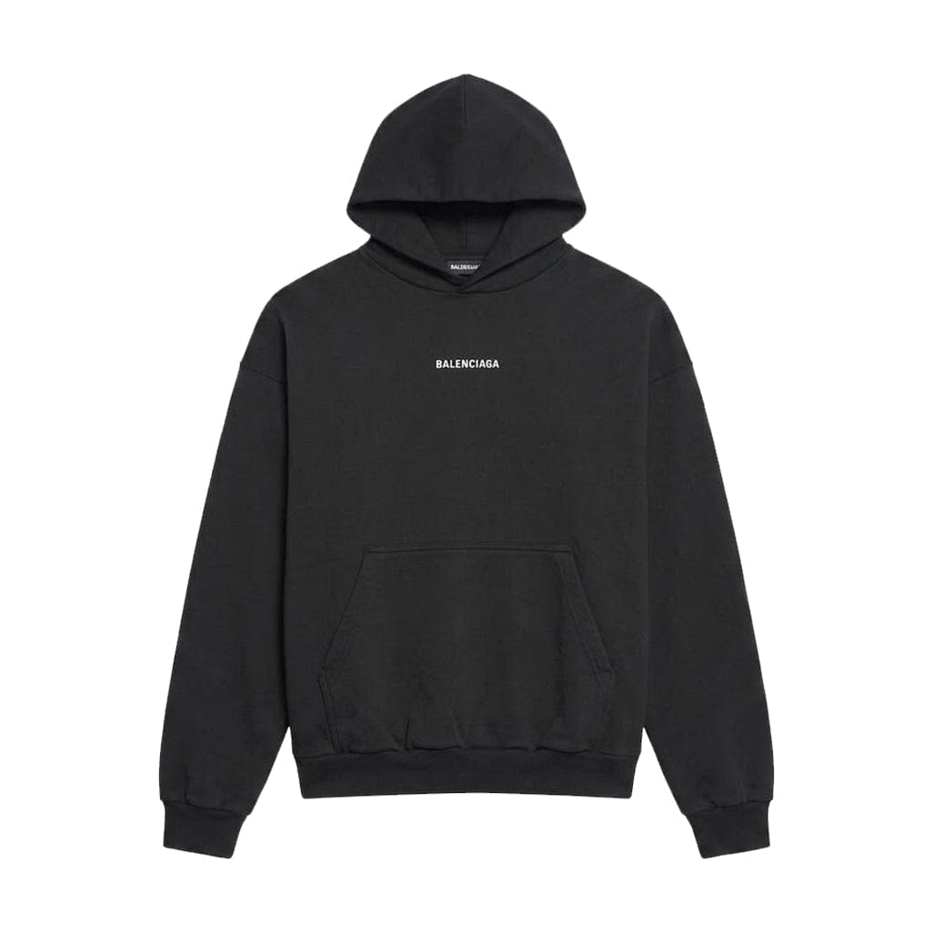 Balenciaga Black Medium Fit Logo Hoodie