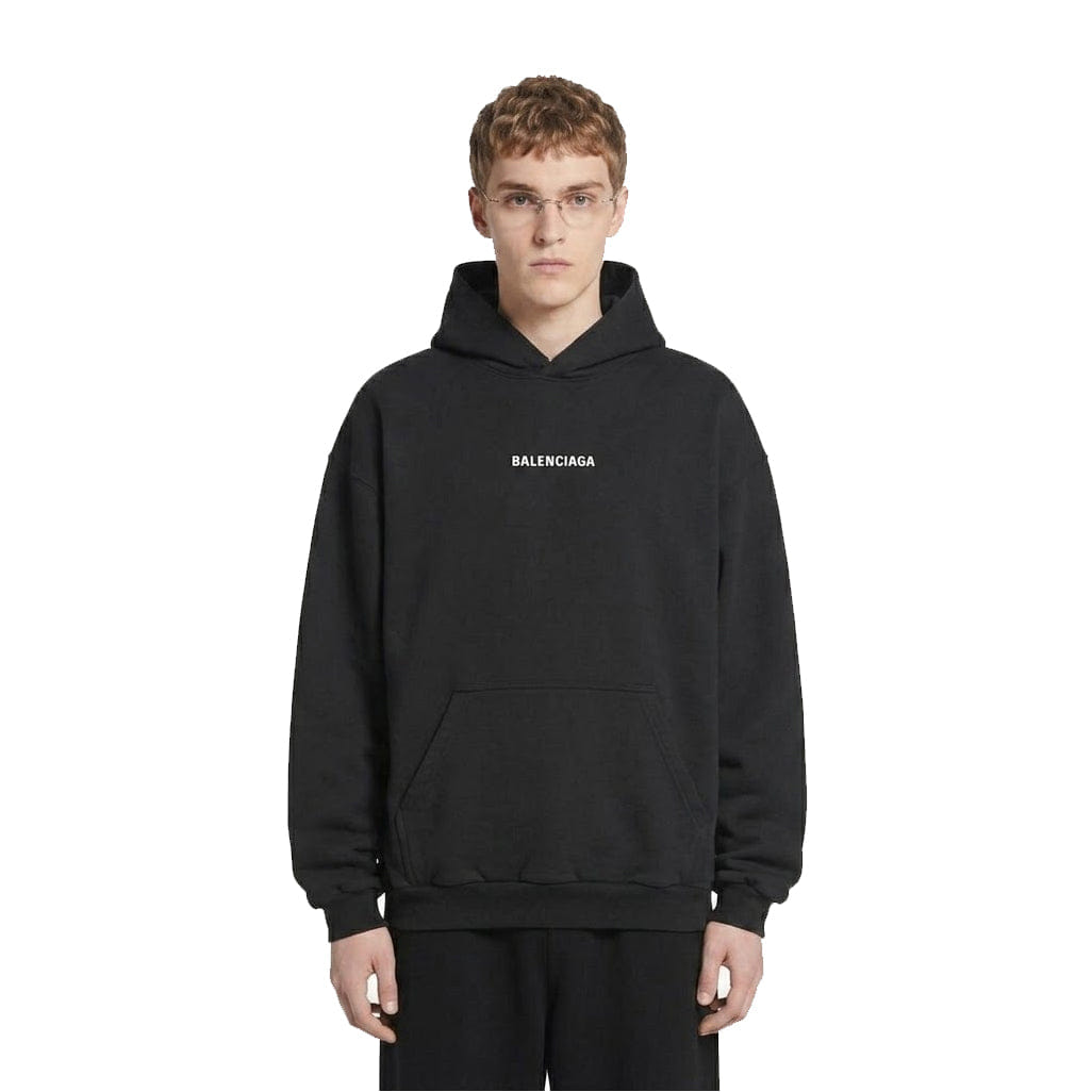 Balenciaga Black Medium Fit Logo Hoodie