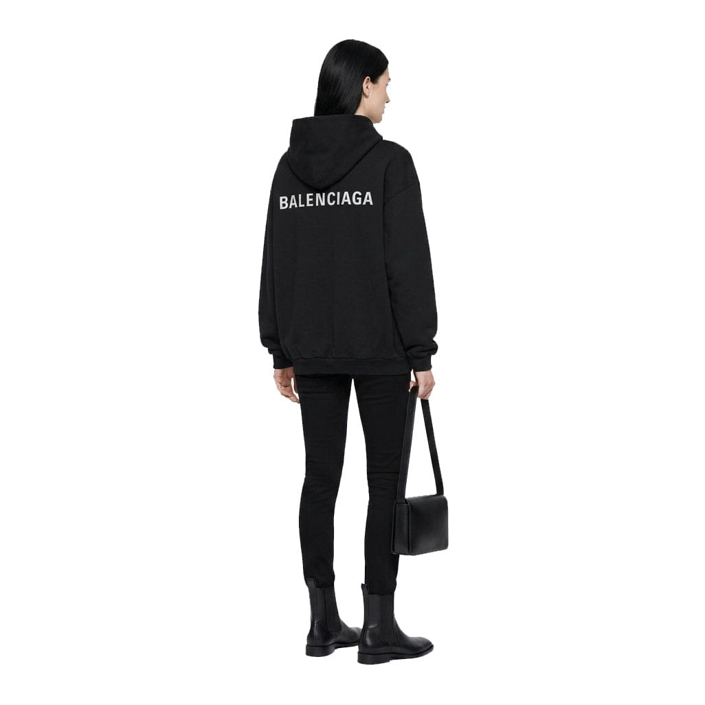 Balenciaga Black Medium Fit Logo Hoodie